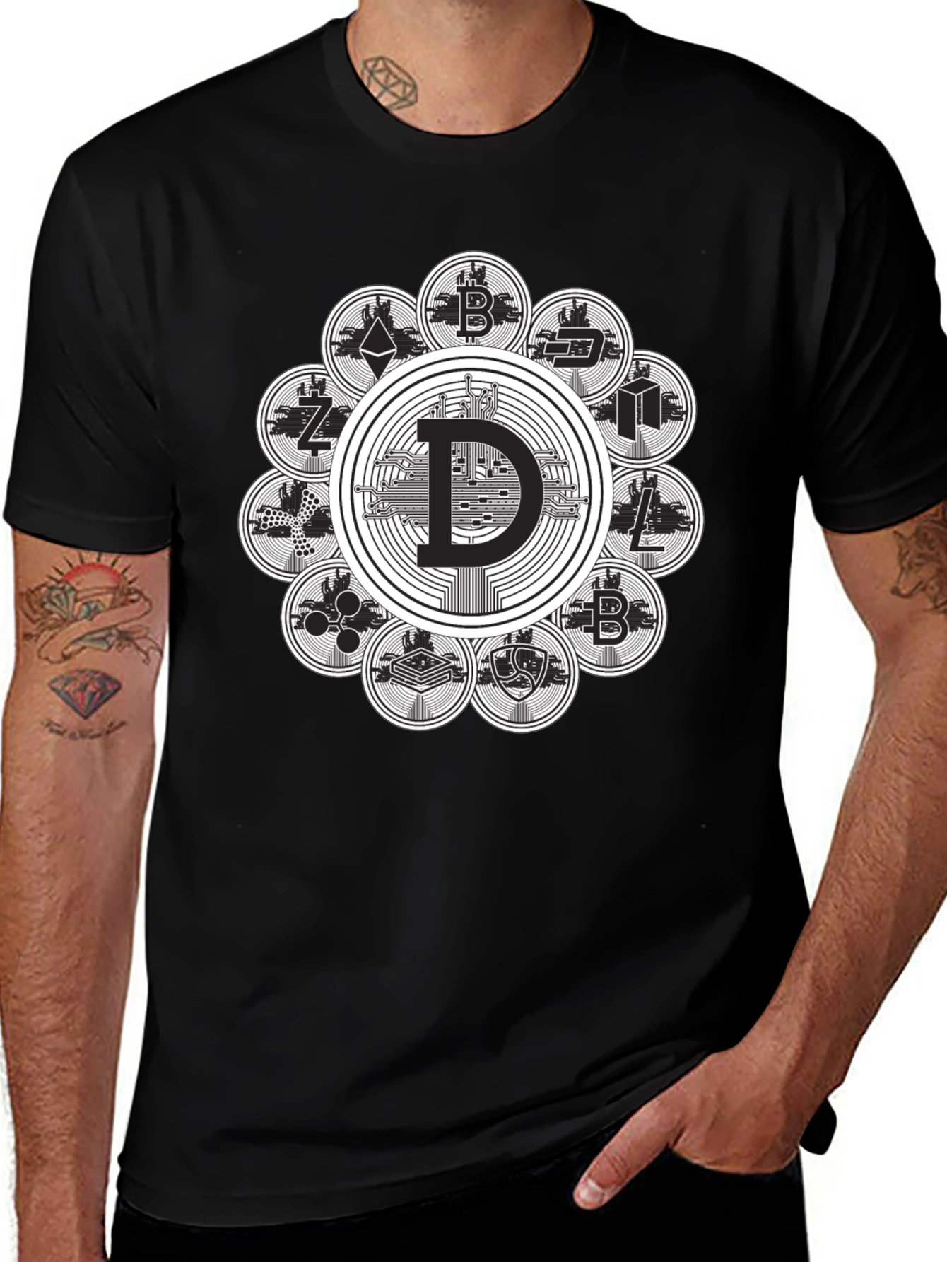 Variant 19 of Crypto Coin Black T-Shirt