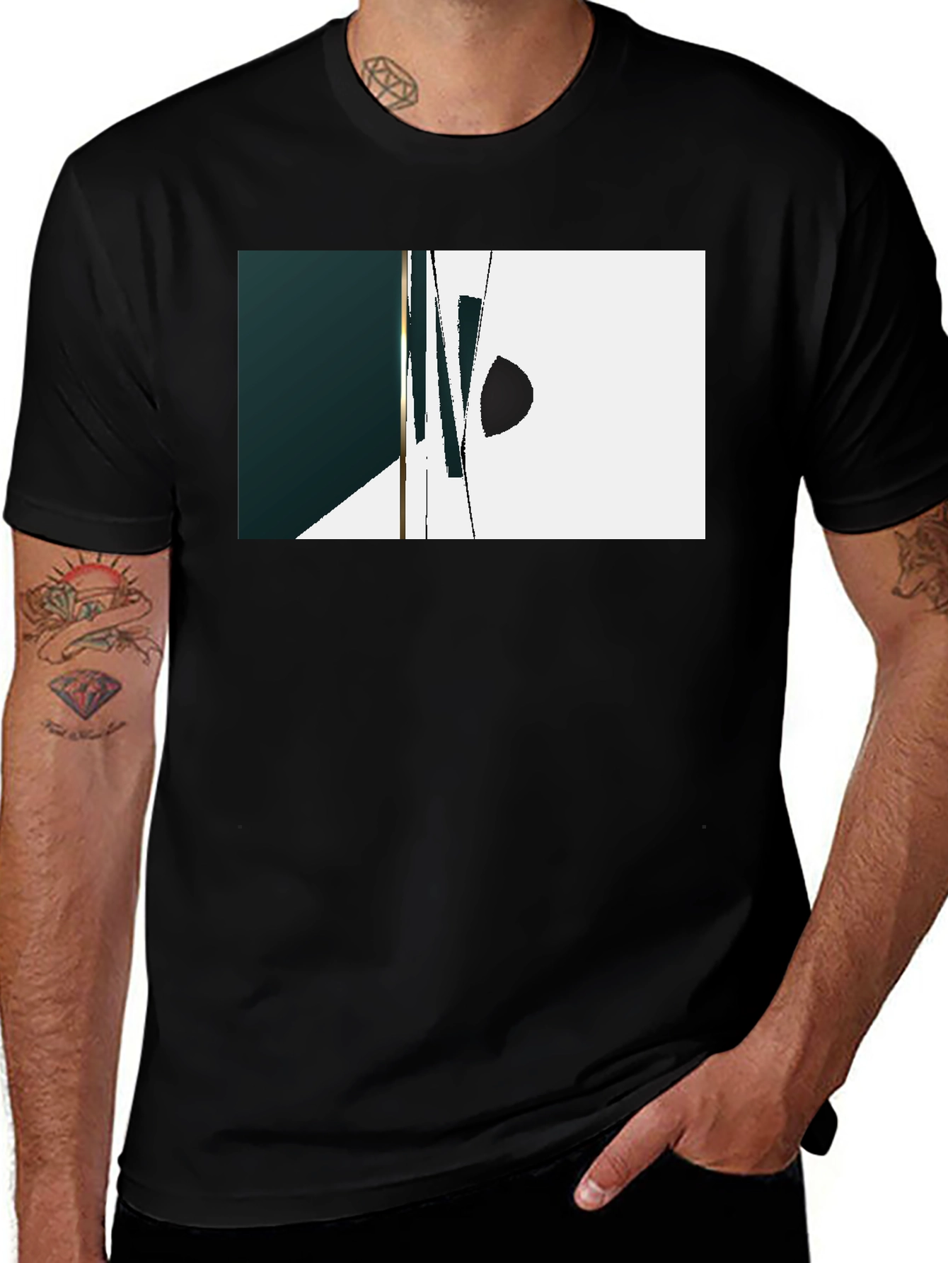 Variant 15 of Modern Art Graphic Black T-Shirt