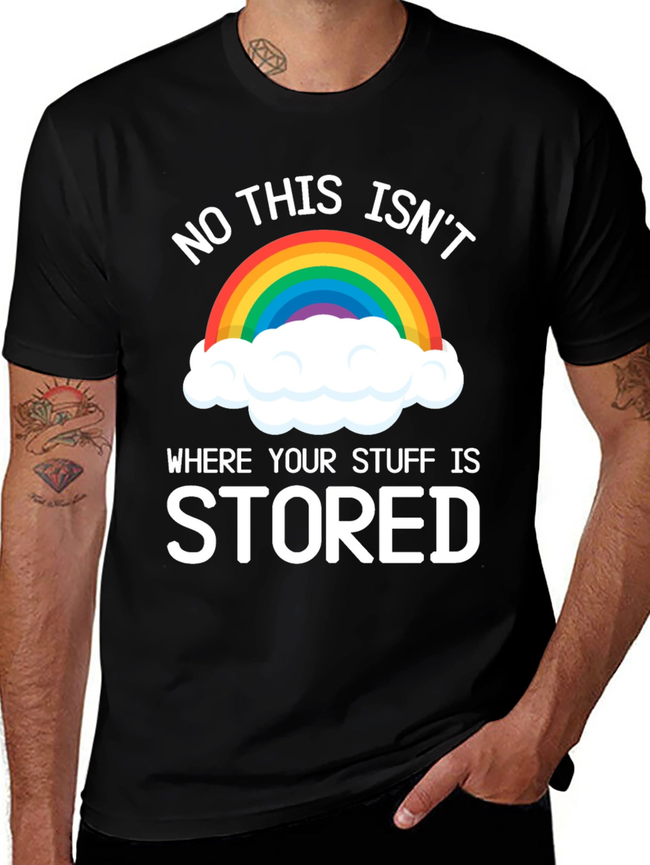 Variant 4 of Funny Rainbow Cloud T-Shirt - Not Your Storage!
