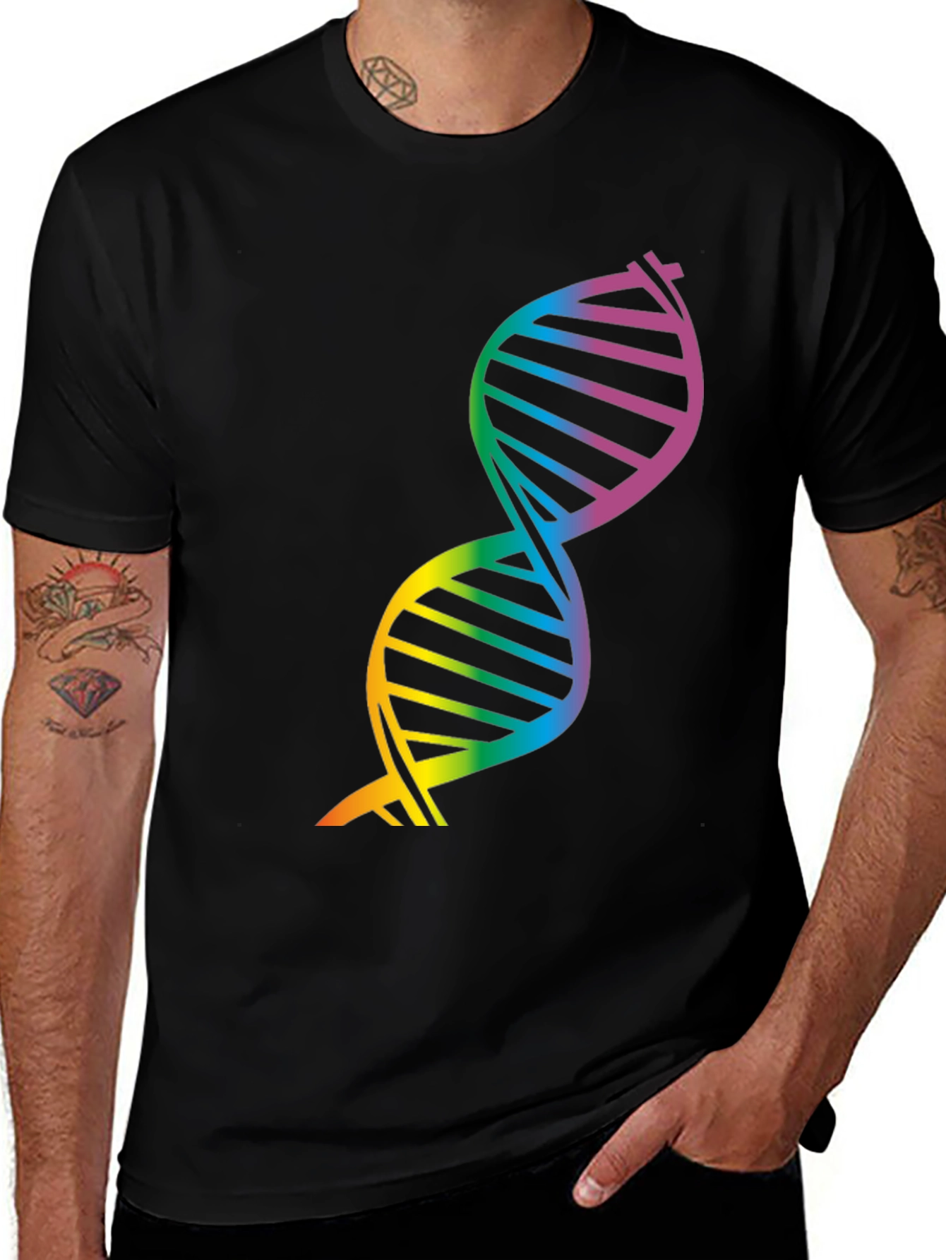 Rainbow DNA Graphic Tee - Science Pride