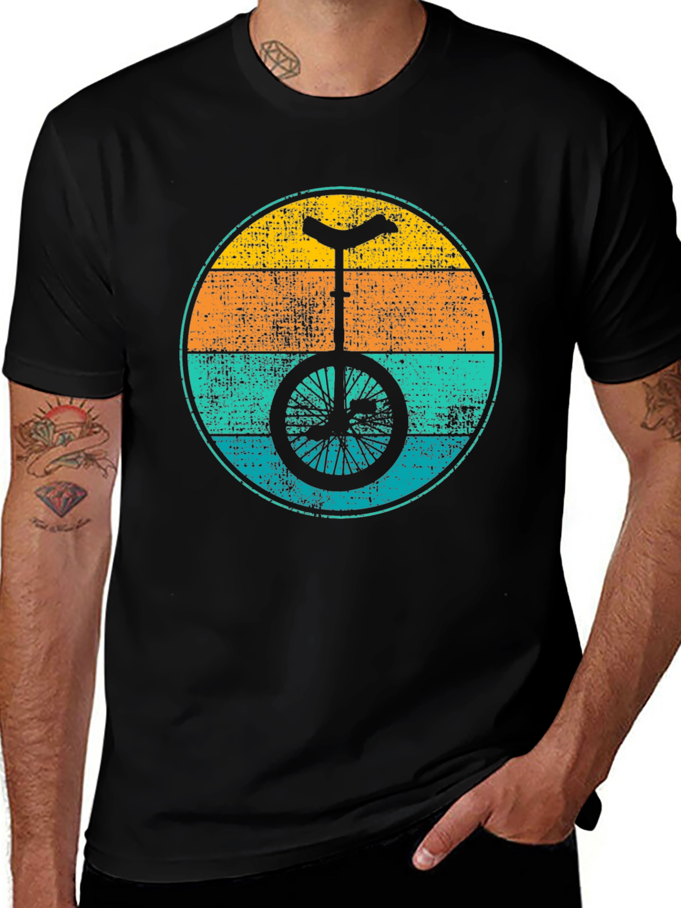 Variant 25 of Unicycle Retro Graphic T-Shirt
