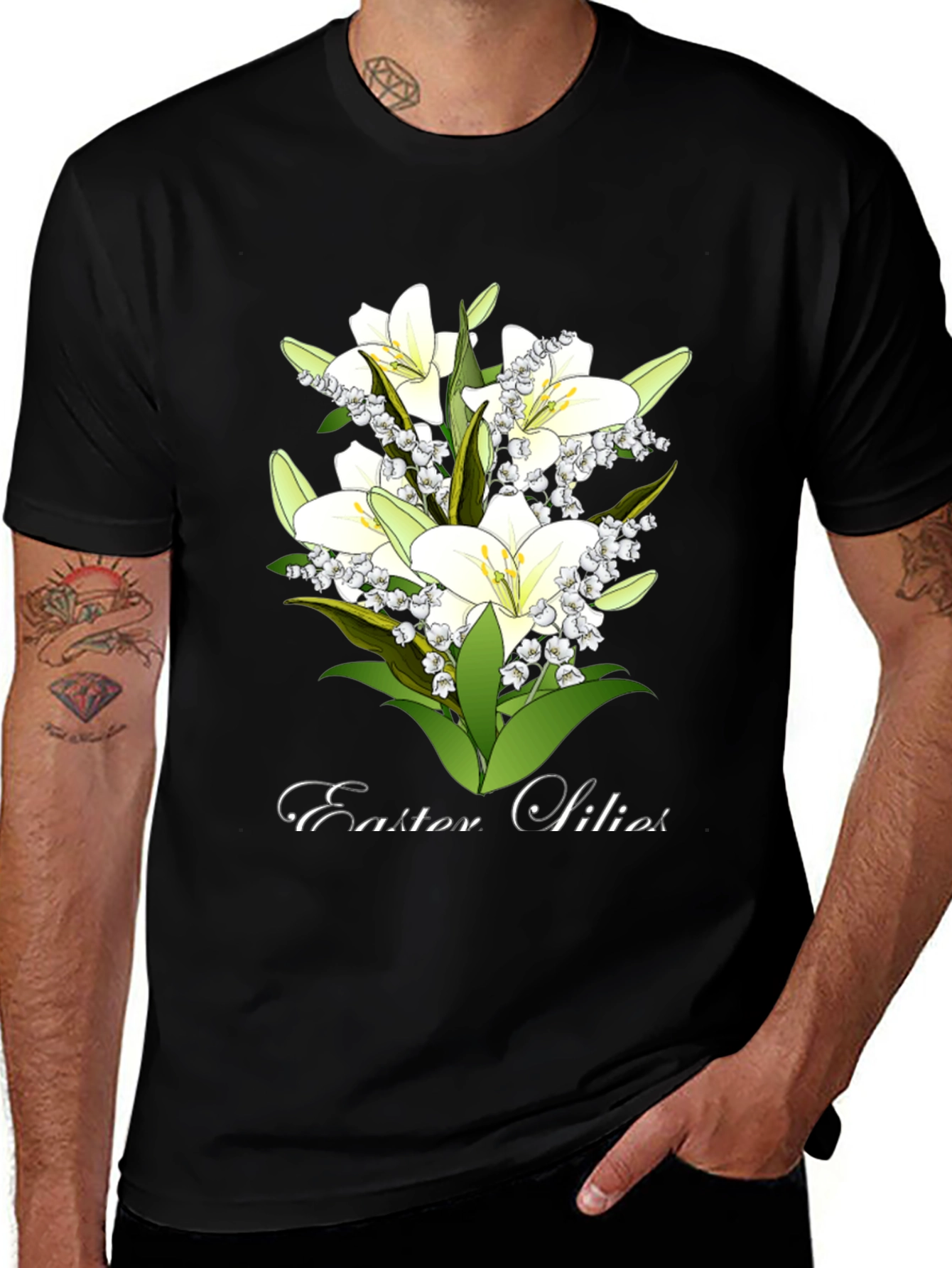 Variant 8 of Easter Lilies T-Shirt - Floral Spring Design