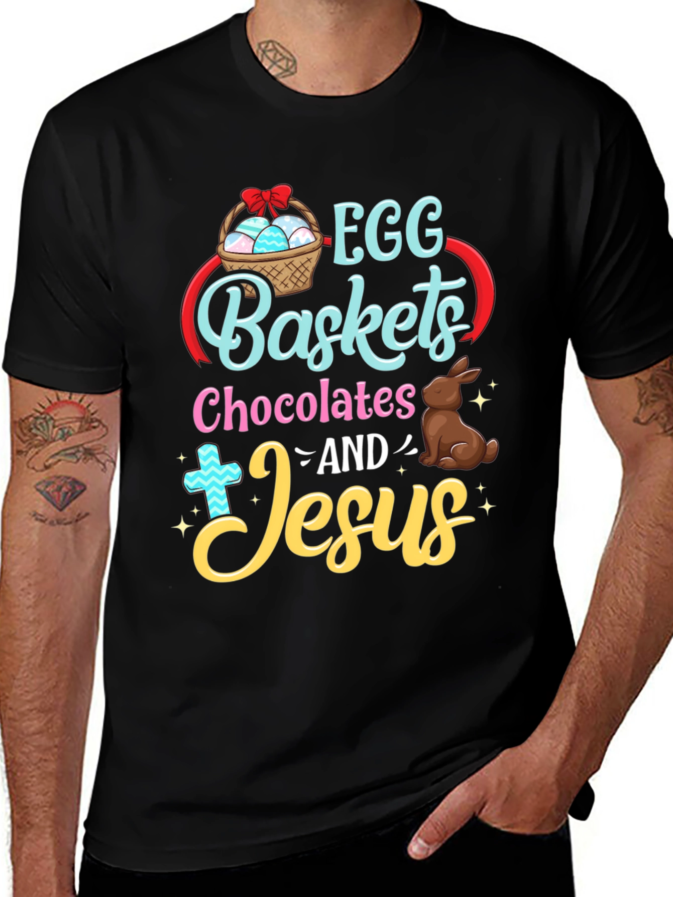 Variant 13 of Egg Baskets Chocolate Jesus Easter T-Shirt