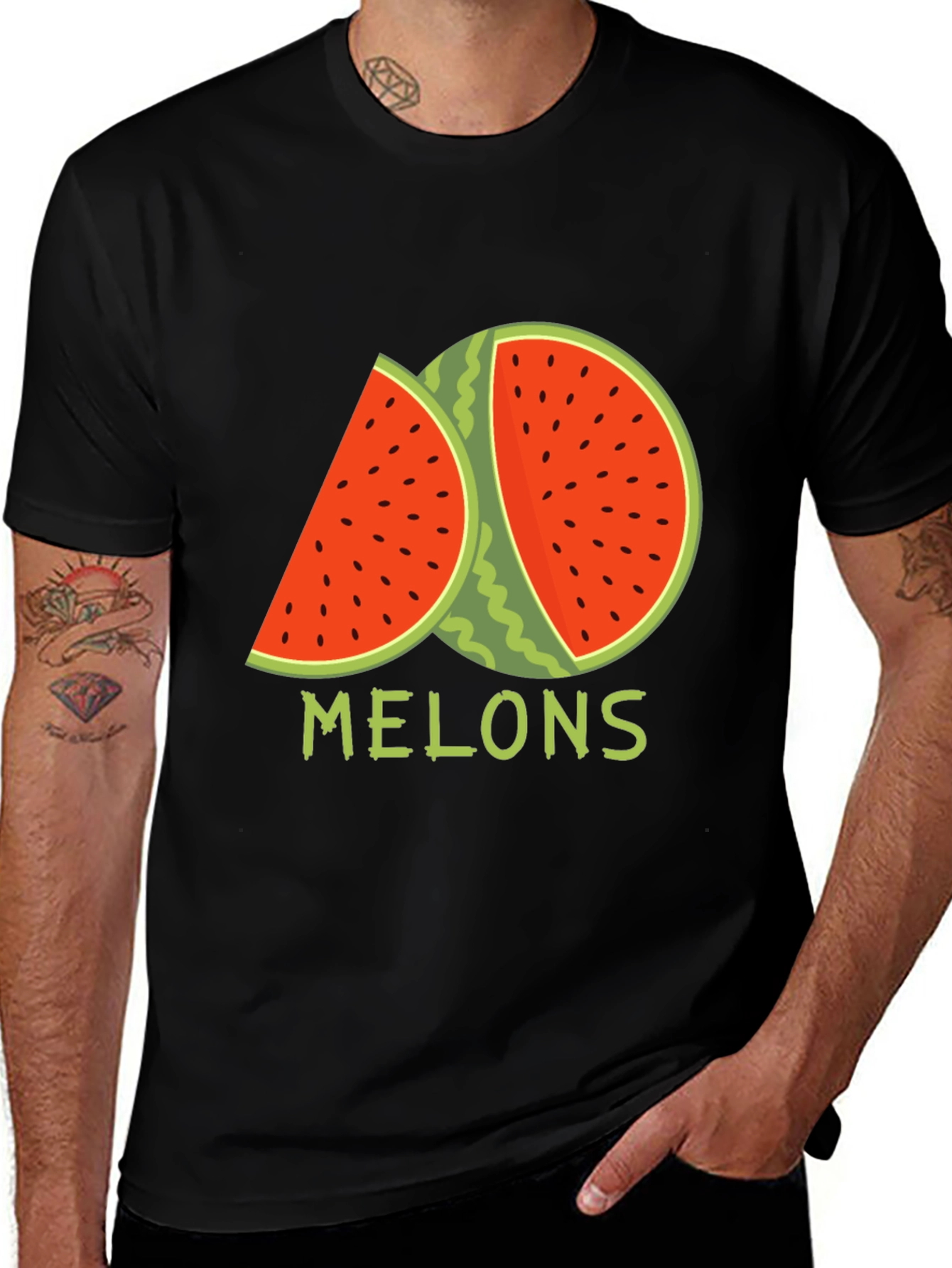Melons Graphic T-Shirt - Black Cotton Tee