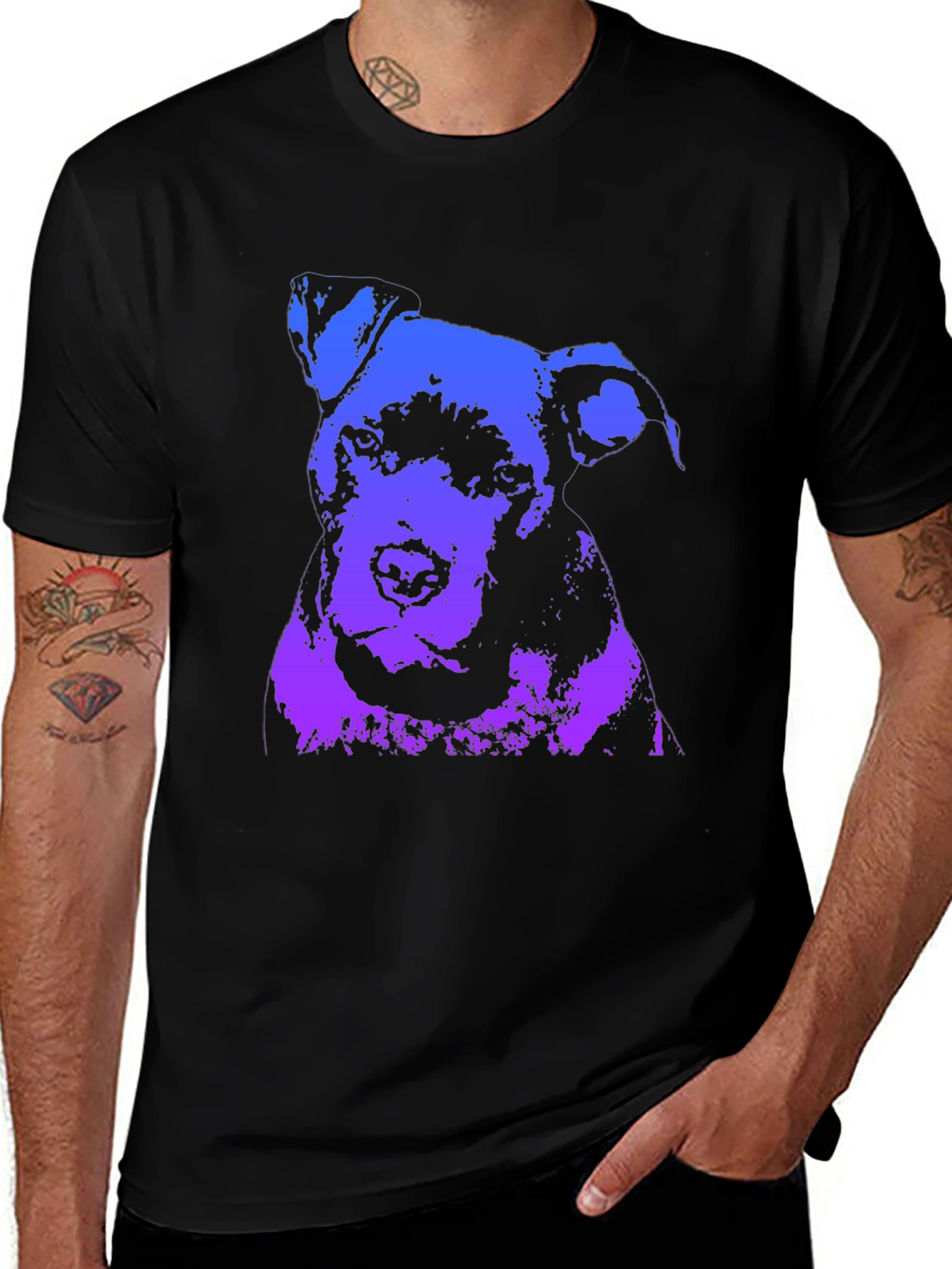 Variant 15 of Dog Graphic Print Crew Neck T-Shirt