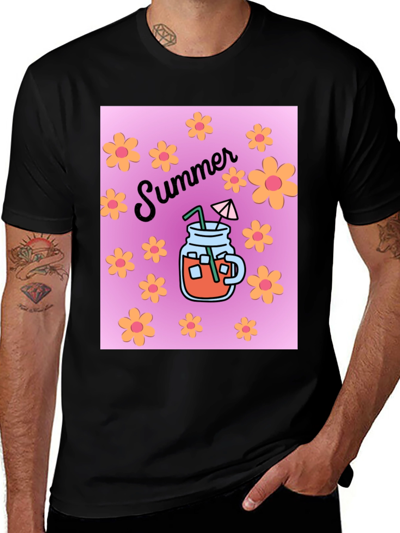Variant 4 of Summer Drink Graphic Tee - Black