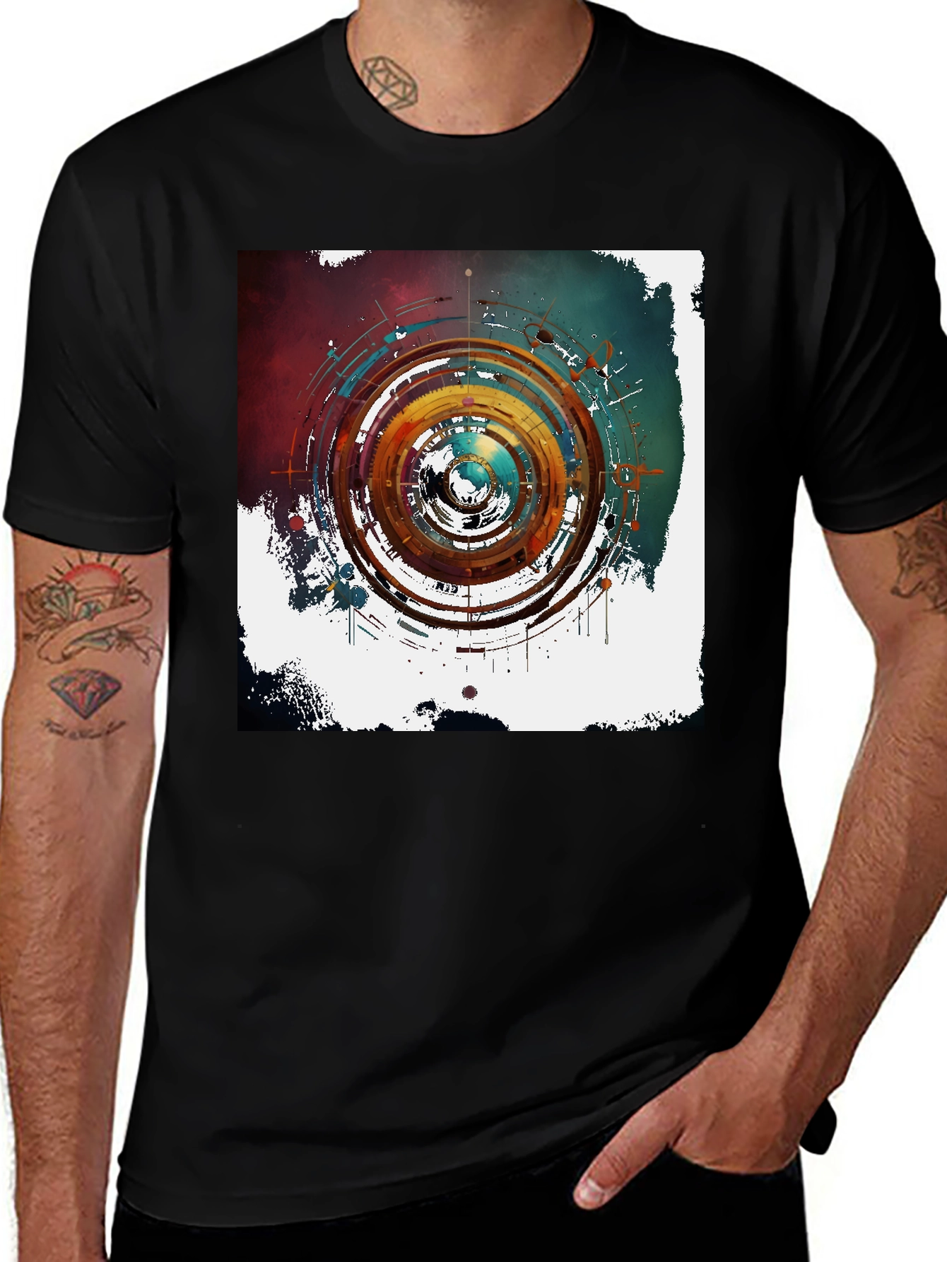 Variant 23 of Abstract Art Graphic Black T-Shirt
