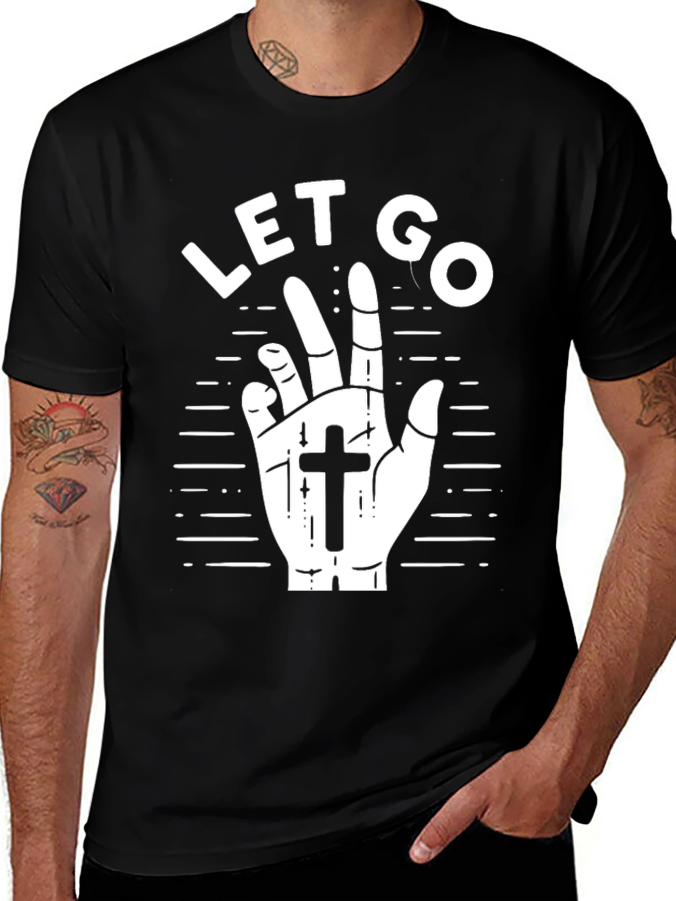 Variant 13 of Let Go Christian Hand T-Shirt