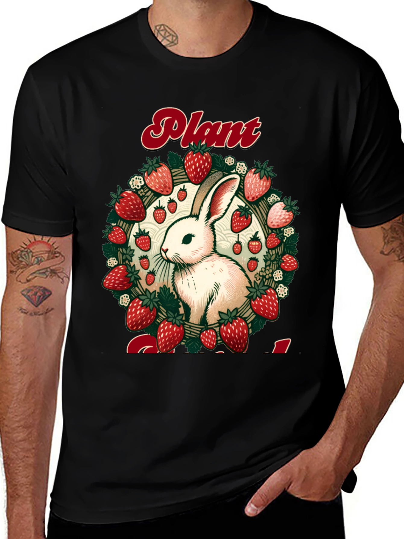 Variant 30 of Plant Seeds T-Shirt - Rabbit Strawberry Design