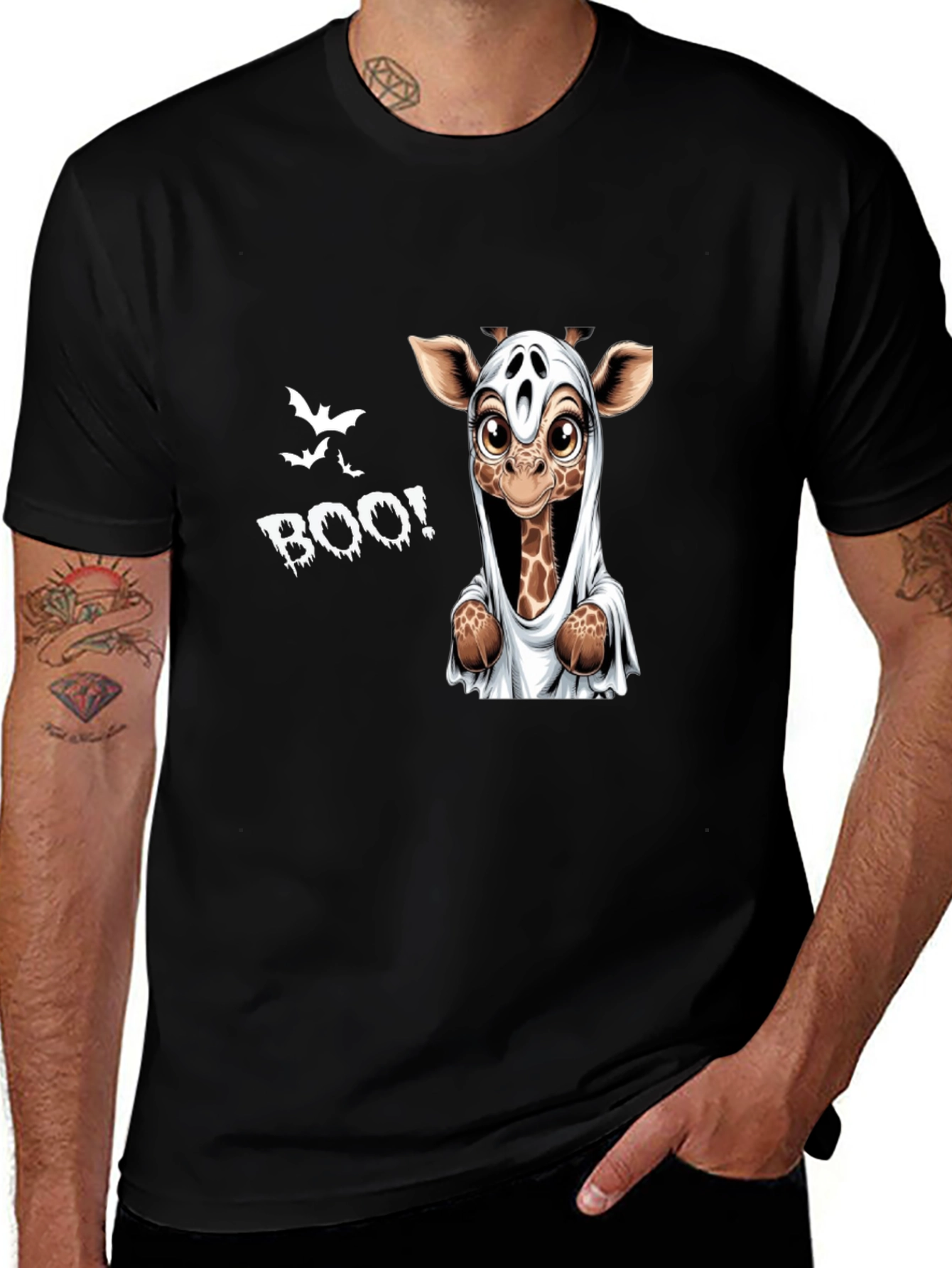 Variant 20 of Halloween Giraffe Boo Graphic Tee
