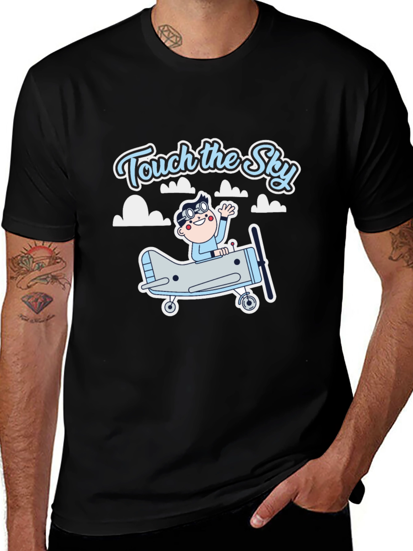 Variant 24 of Touch the Sky T-Shirt - Airplane & Pilot Design