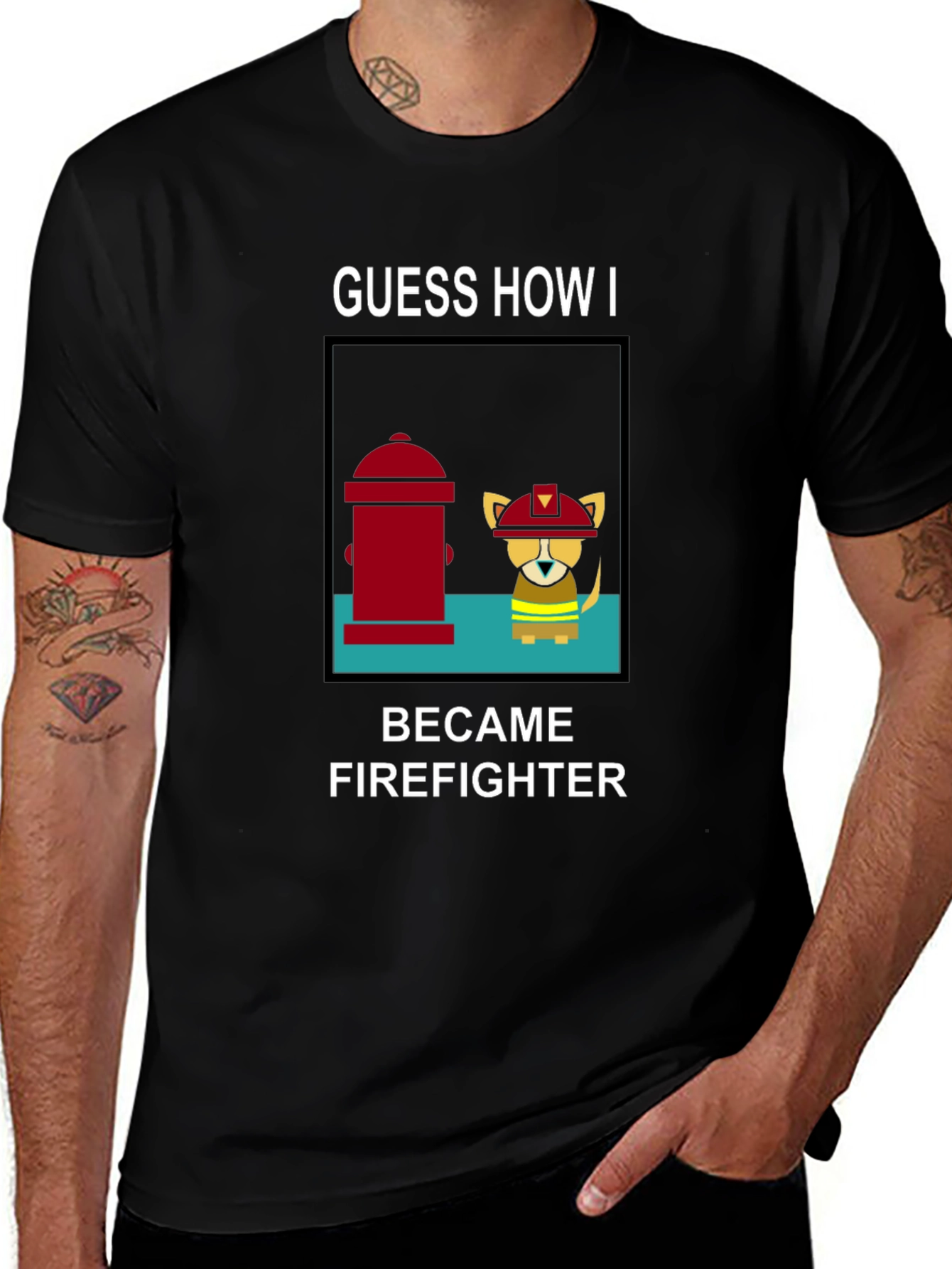 Variant 14 of Guess How I Became Firefighter T-Shirt