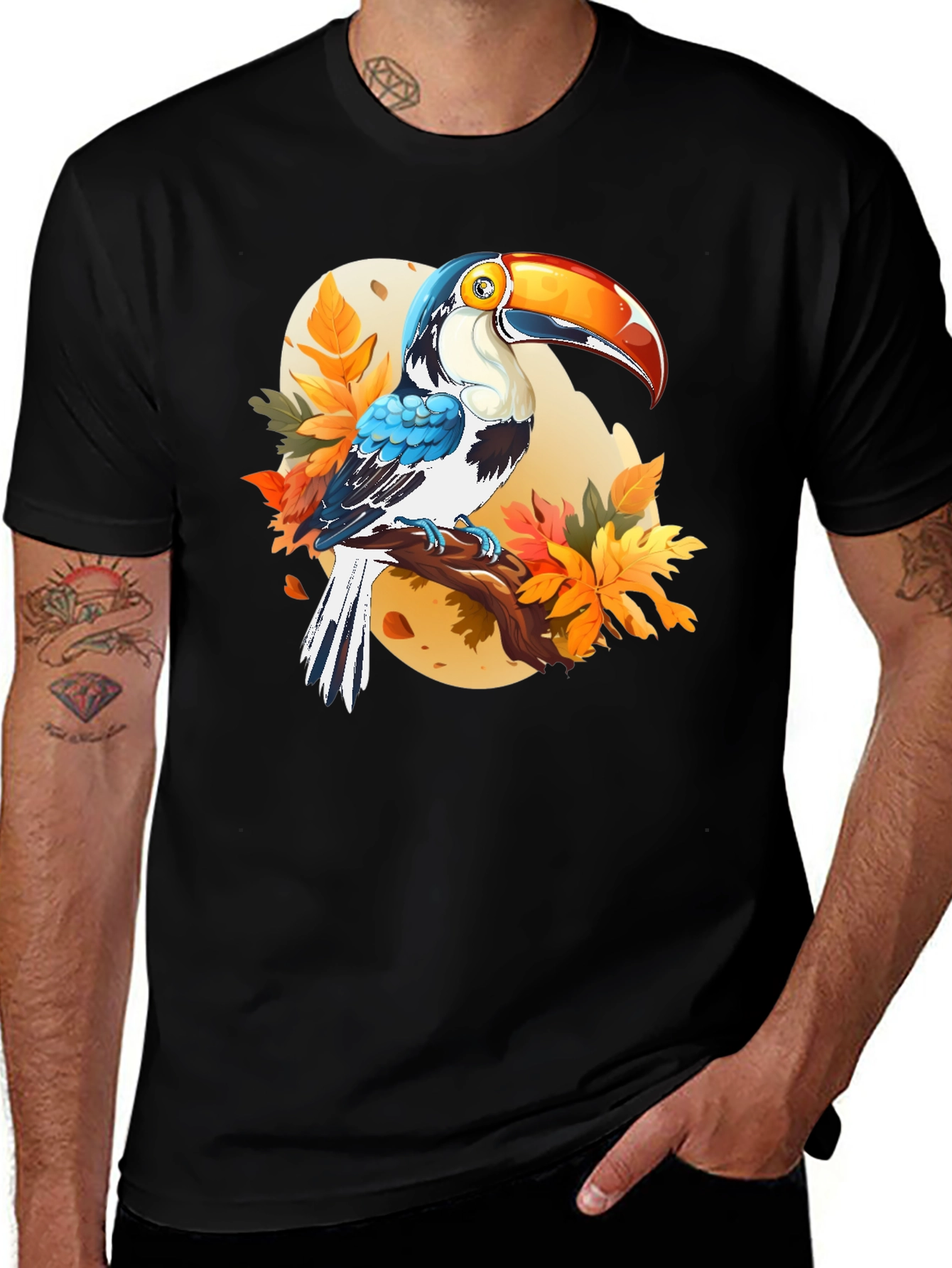 Variant 12 of Toucan Graphic Print Black T-Shirt