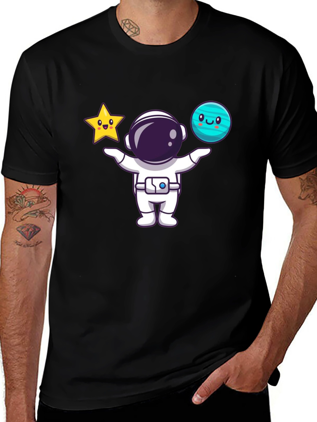 Variant 6 of Astronaut Star Planet Graphic Tee