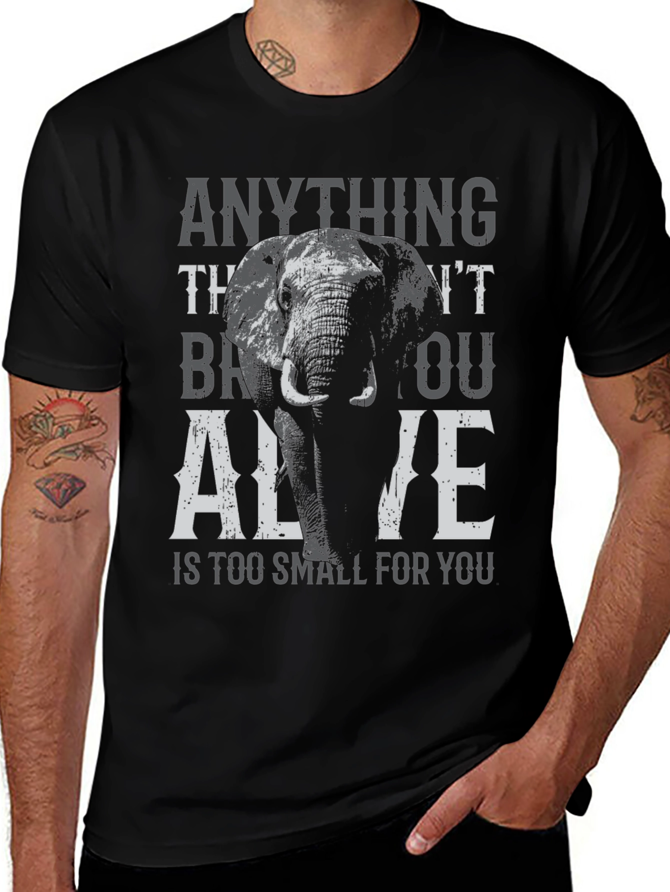Variant 25 of Elephant Graphic T-Shirt: Anything is Too Small for You