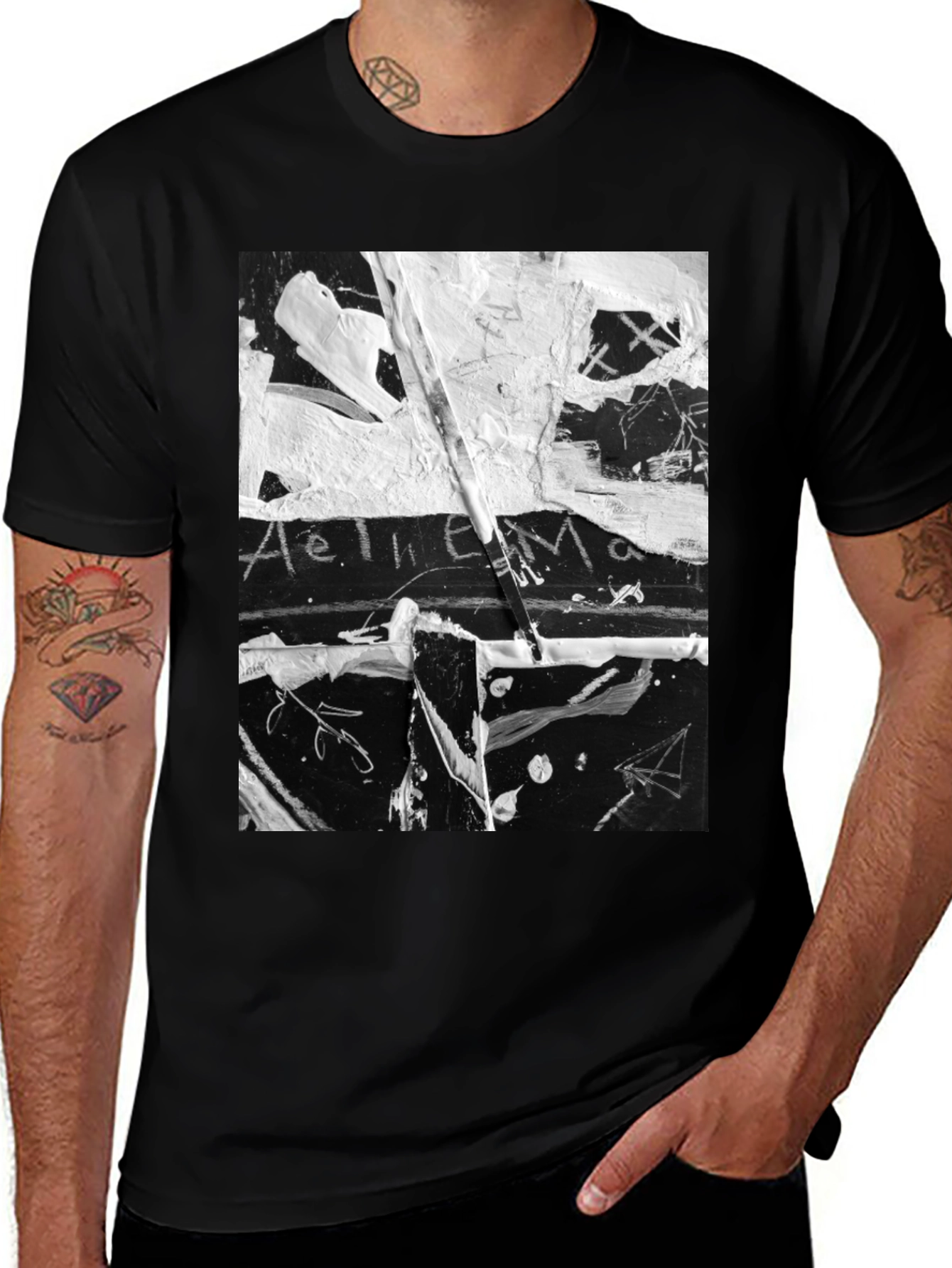 Variant 9 of Abstract Art Black T-Shirt: Unique Graphic Tee
