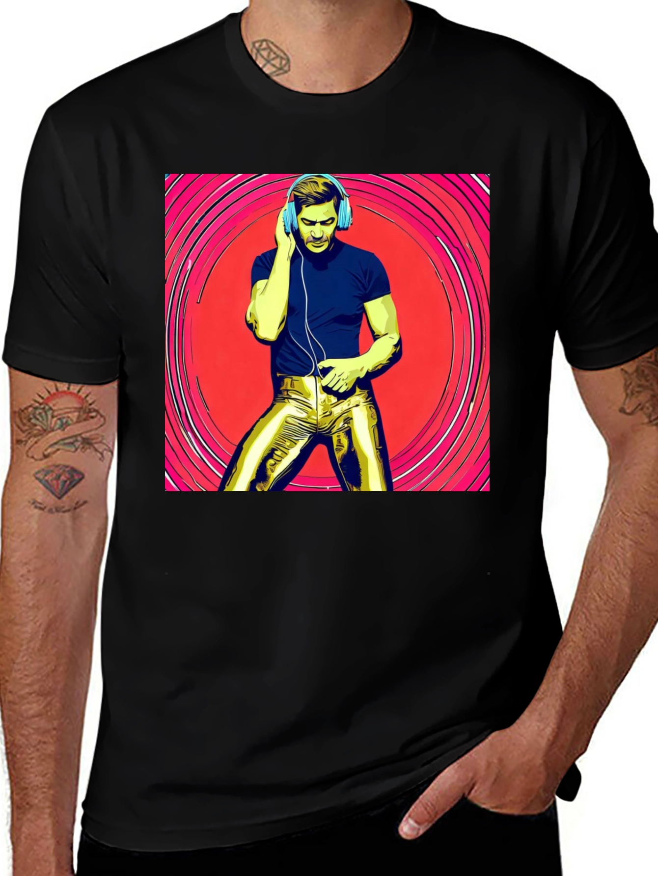 Variant 18 of Retro Grooves T-Shirt - Musical Man in Gold Pants