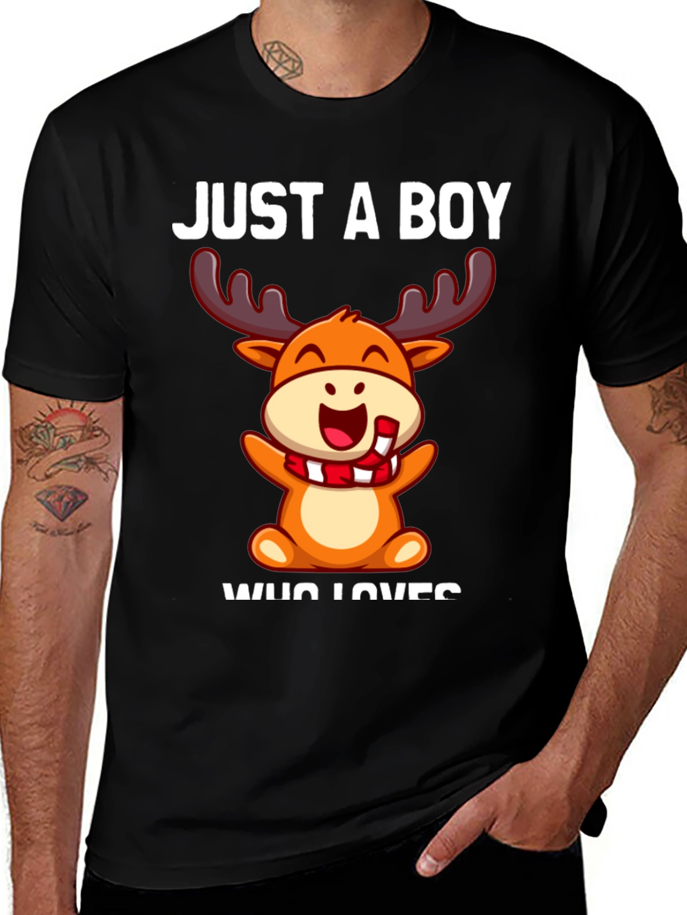 Variant 27 of Boy's Moose T-Shirt - Just a Boy Who Loves Moose