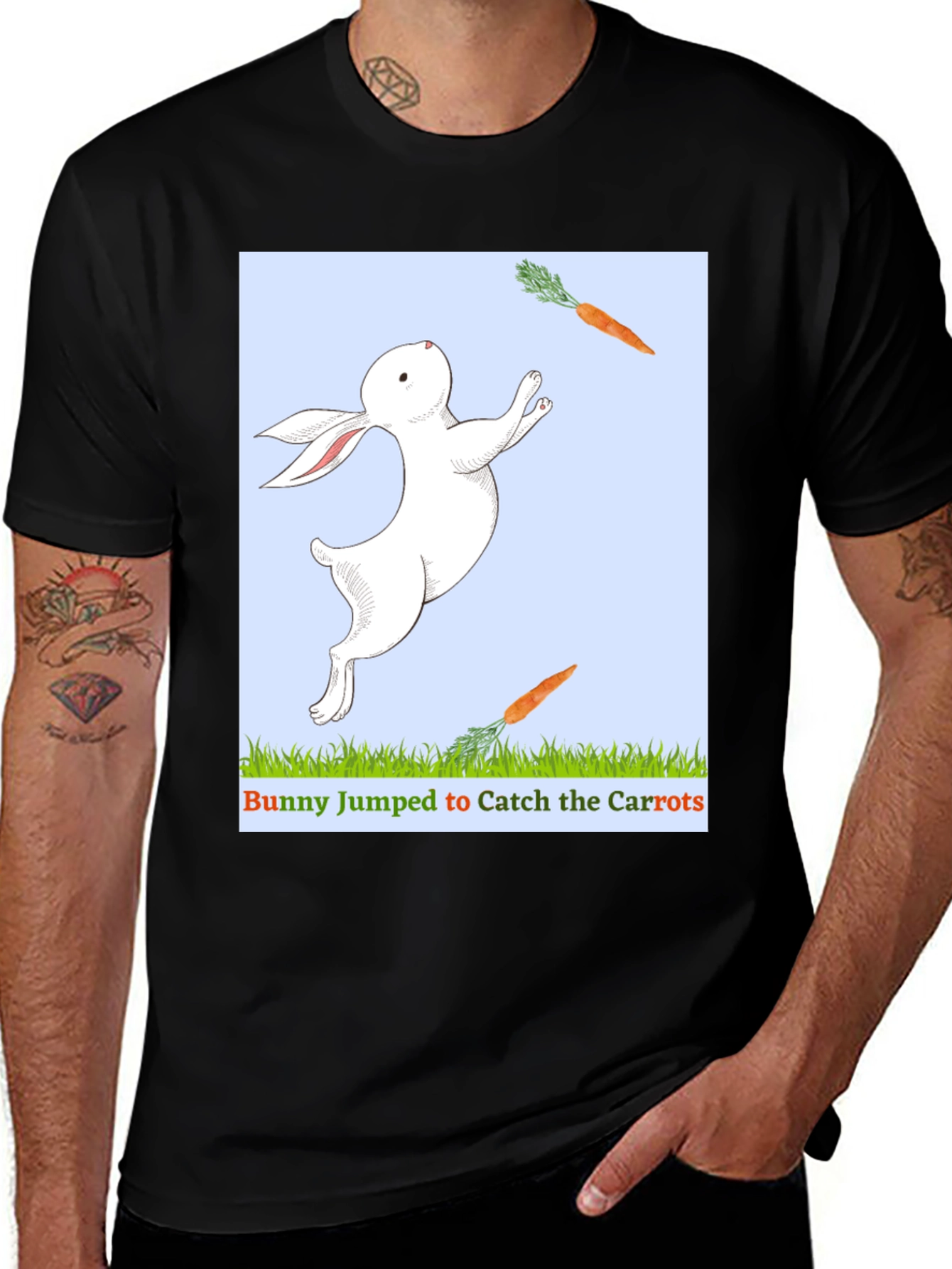Variant 25 of Bunny Catching Carrots T-Shirt