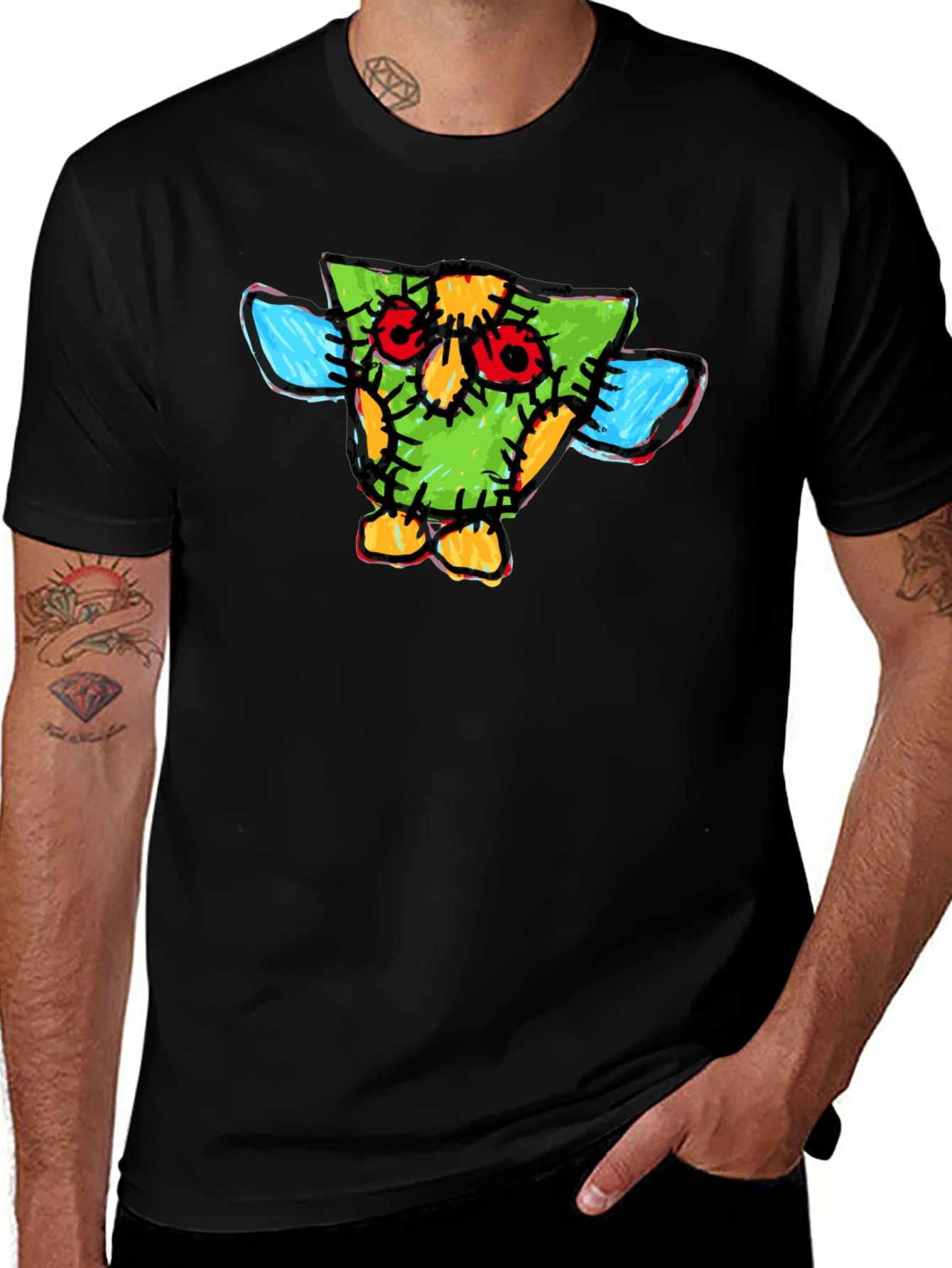 Variant 23 of Funky Cartoon Owl T-Shirt