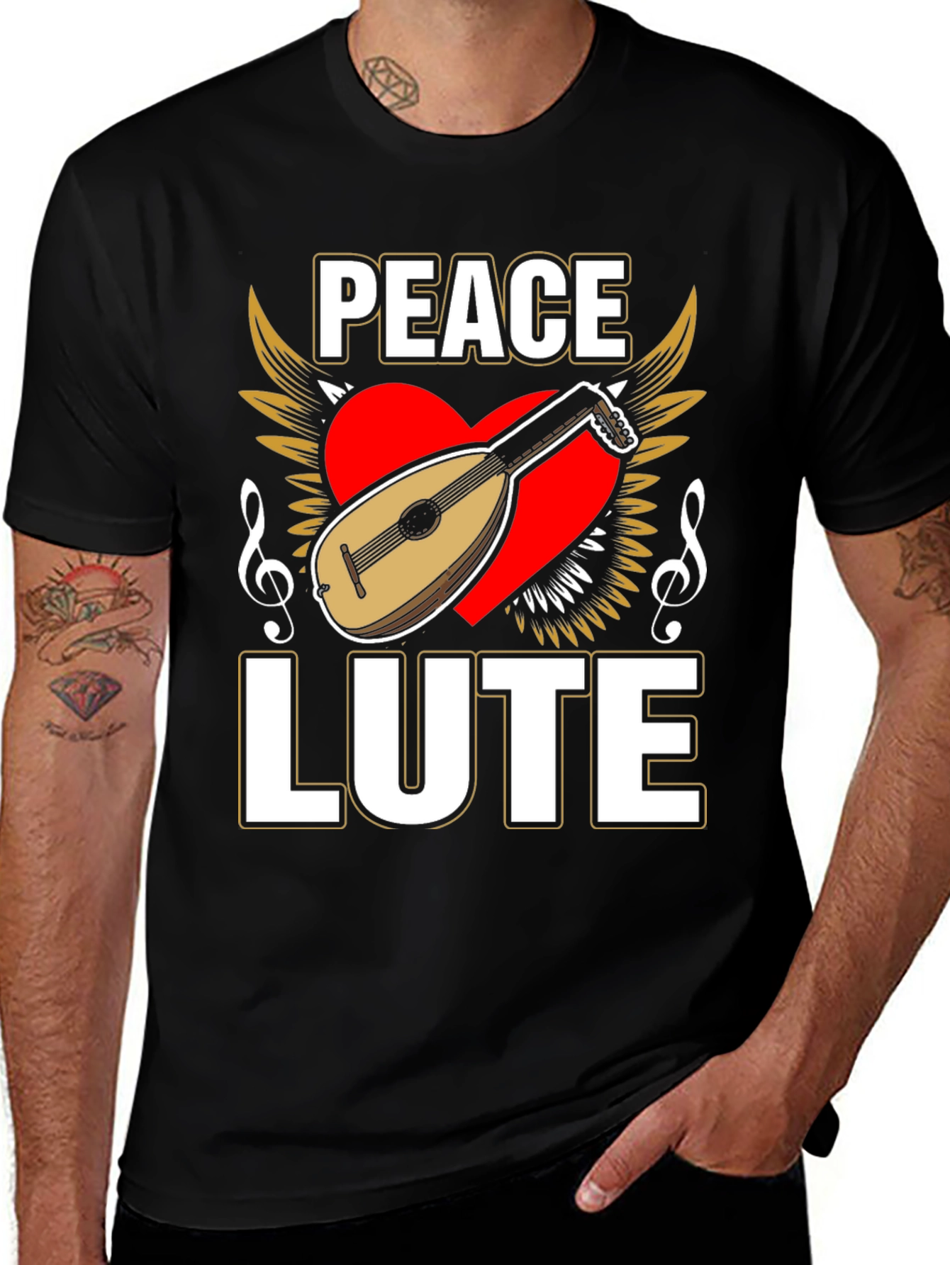 Variant 9 of Peace Lute T-Shirt - Musical Harmony Tee