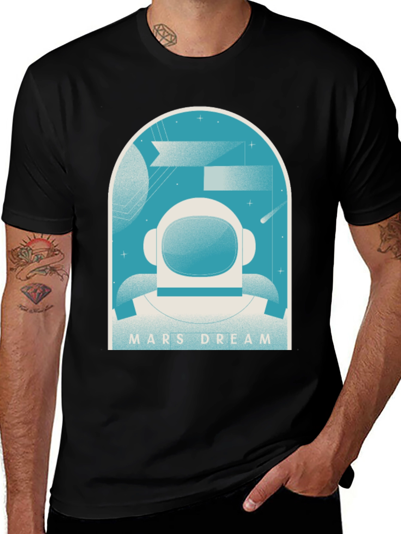 Variant 23 of Mars Dream Graphic Tee - Space Adventure Shirt