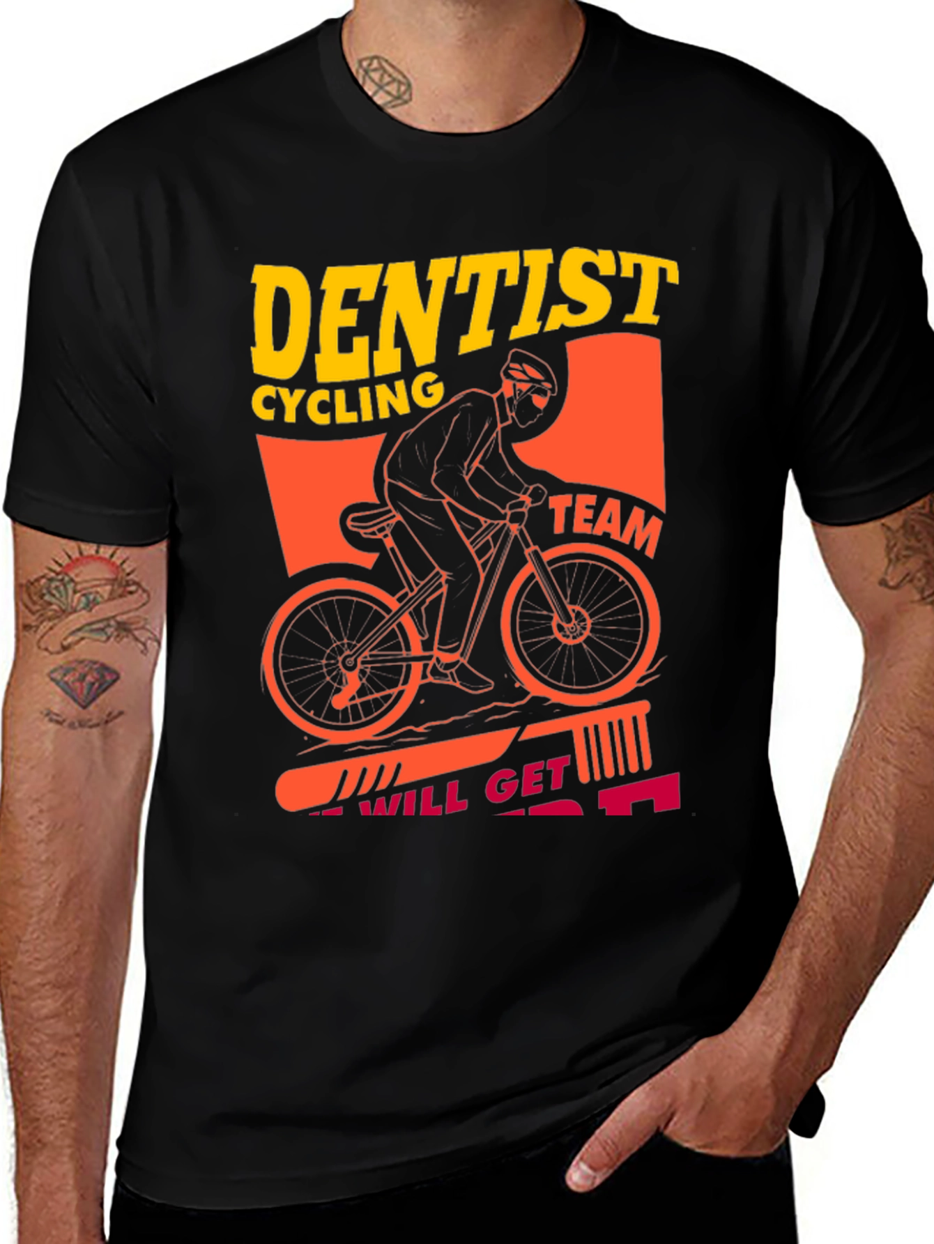 Variant 28 of Dentist Cycling Team Graphic T-Shirt - Black