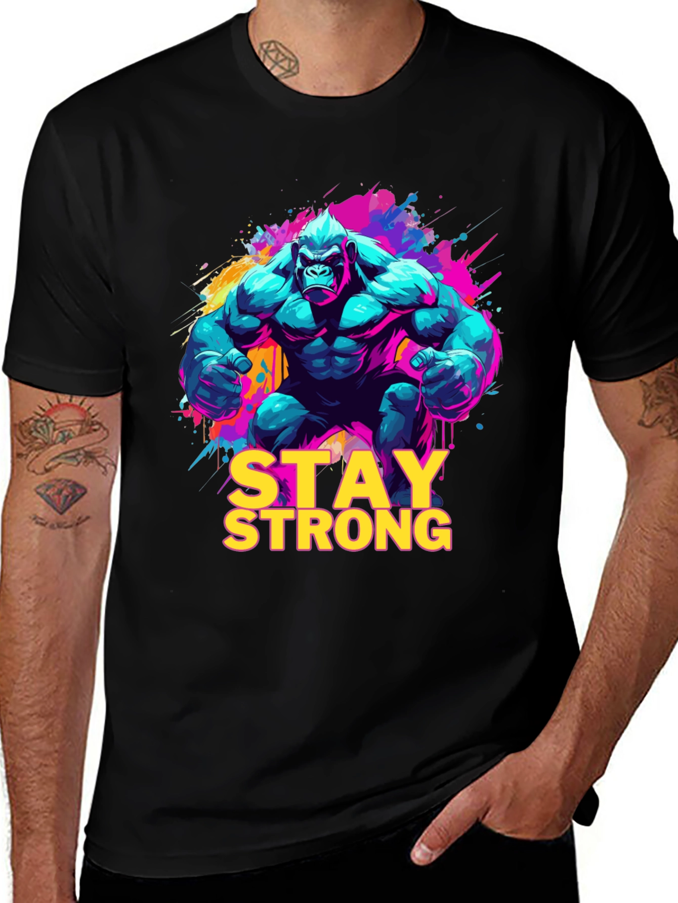 Variant 21 of Stay Strong Gorilla Graphic Tee