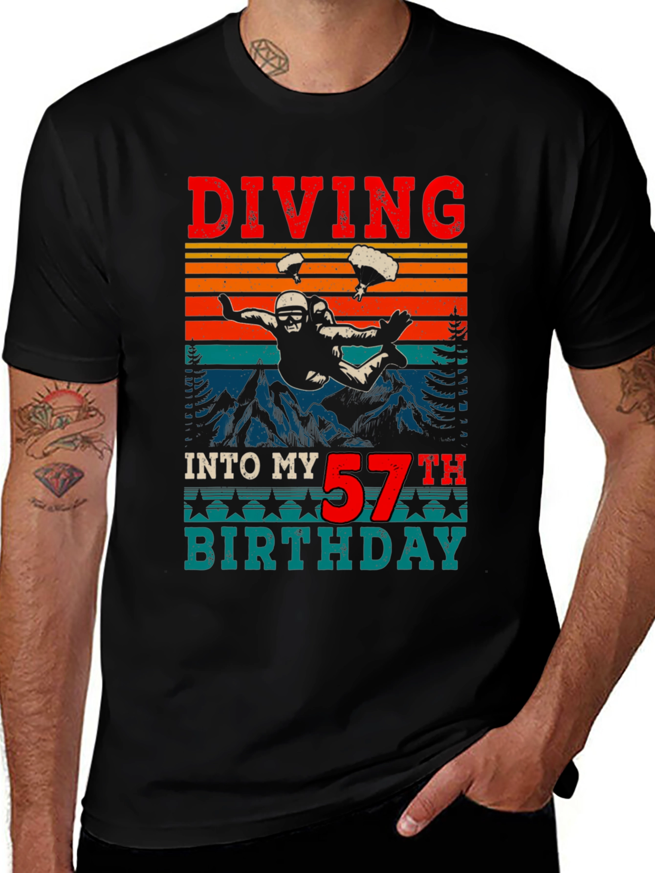 Variant 26 of Diving into My 57th Birthday T-Shirt
