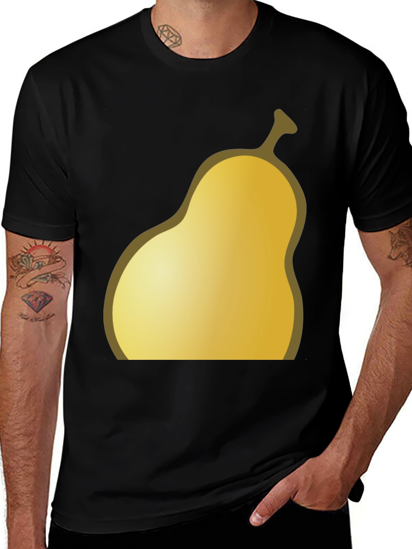 Variant 9 of Golden Pear Graphic Tee - Stylish Fruit Design