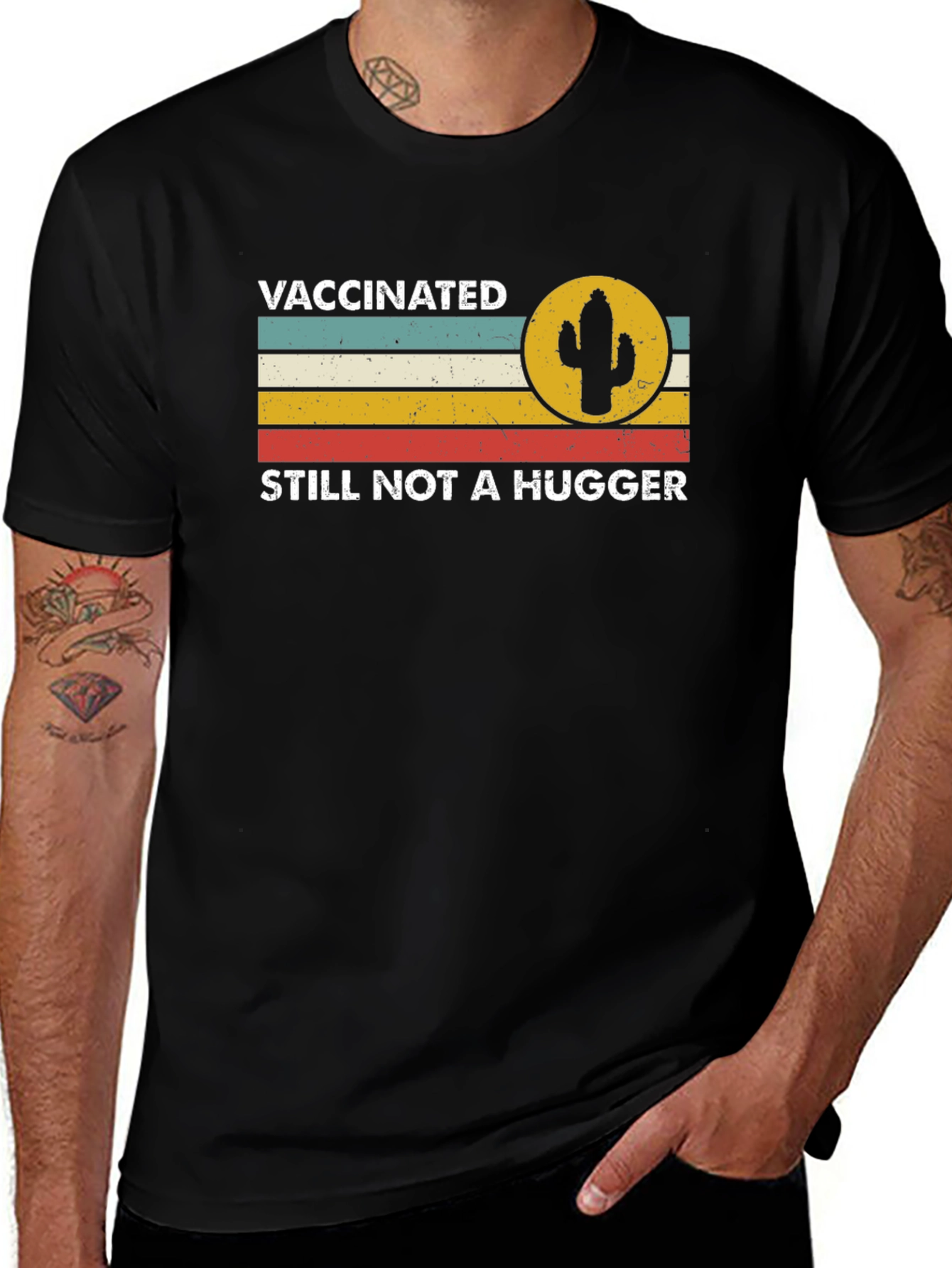 Variant 29 of Vaccinated Still Not a Hugger Graphic Tee