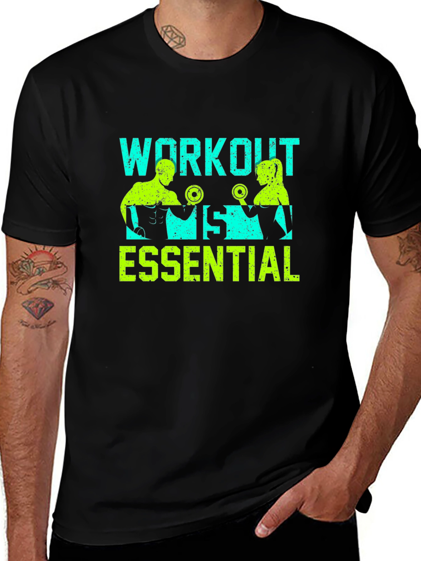 Variant 13 of Workout Essential Graphic Tee - Fitness Apparel