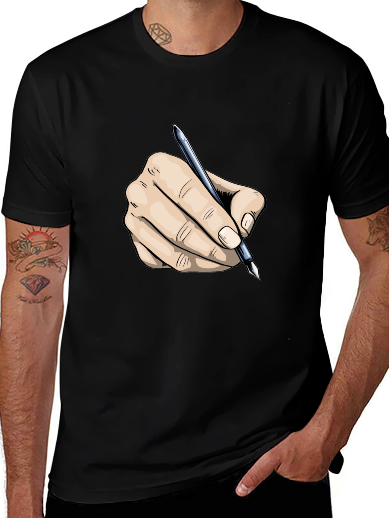 Variant 27 of Graphic Tee - Hand with Pen