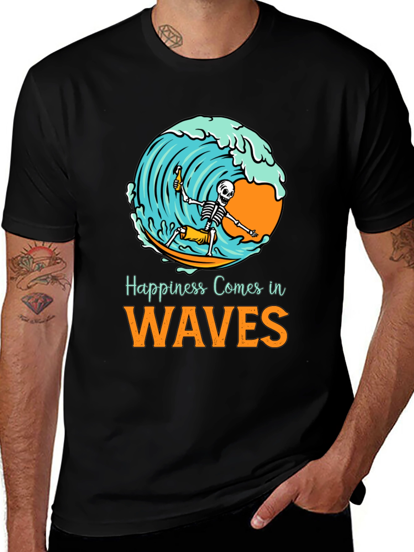 Variant 8 of Happiness Comes In Waves T-Shirt