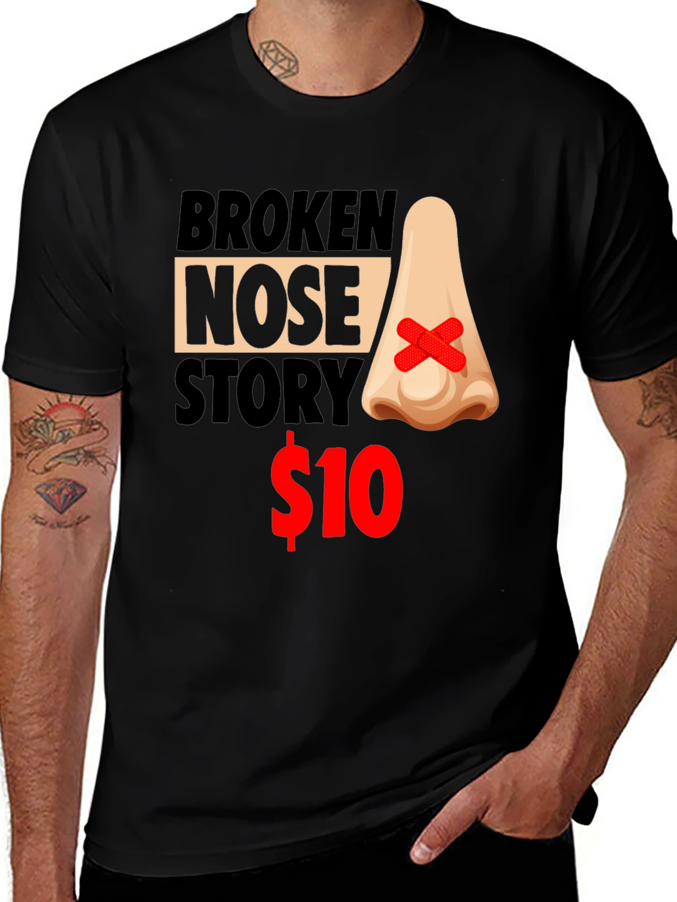 Variant 25 of Broken Nose Story Graphic Tee - Humorous T-Shirt