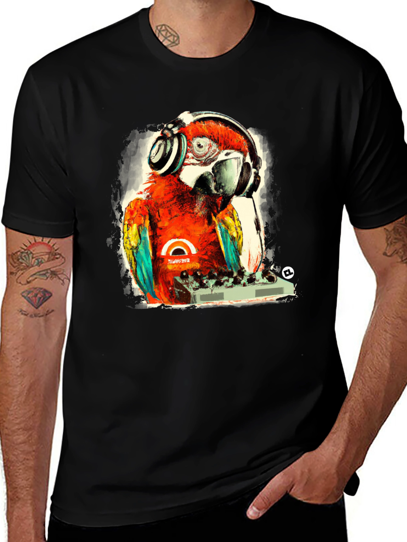 Variant 9 of DJ Parrot Graphic Tee