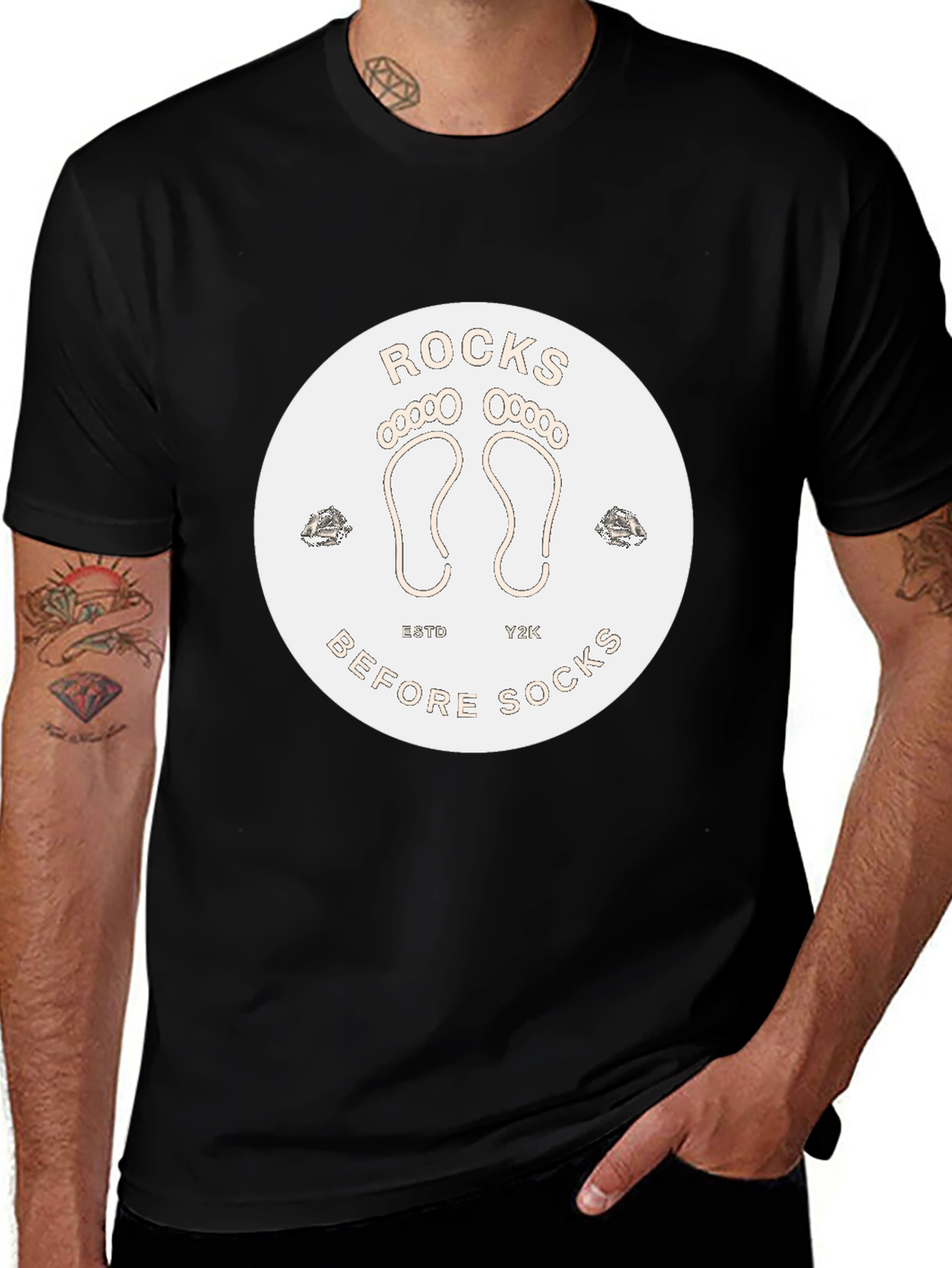 Variant 5 of Rocks Before Socks Black T-Shirt