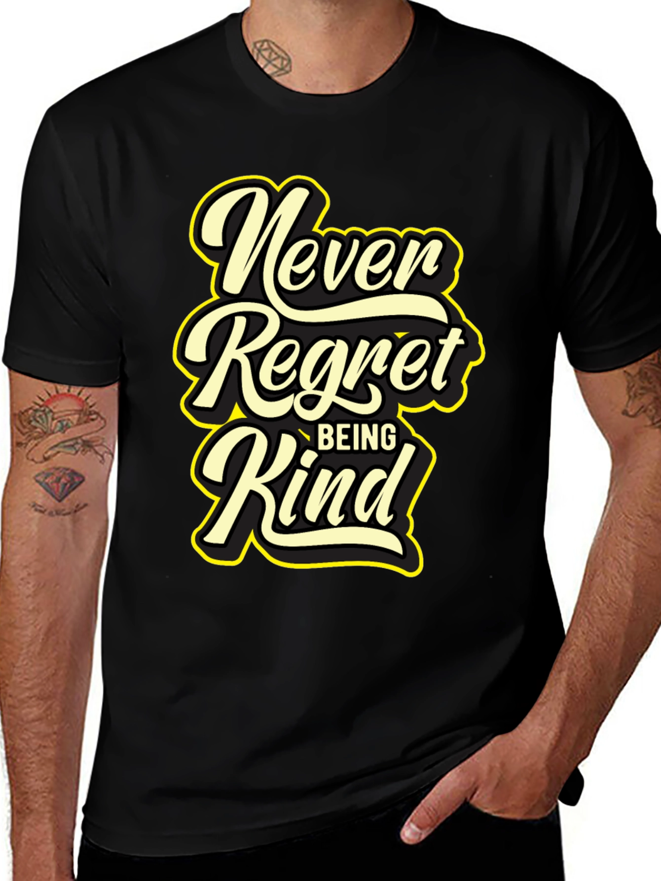 Variant 10 of Never Regret Being Kind Black T-Shirt