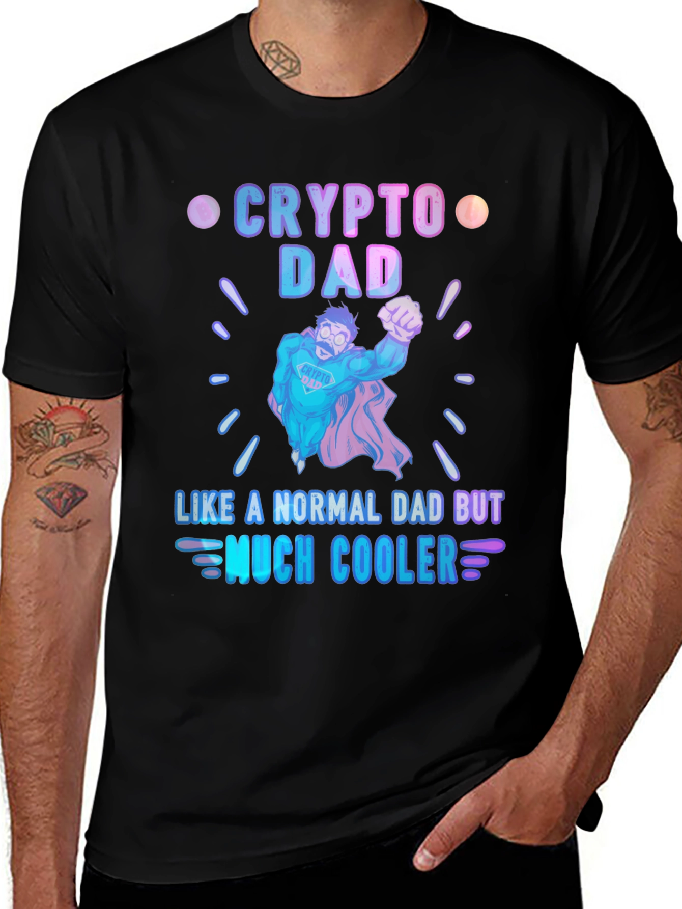 Crypto Dad Much Cooler Graphic T-Shirt