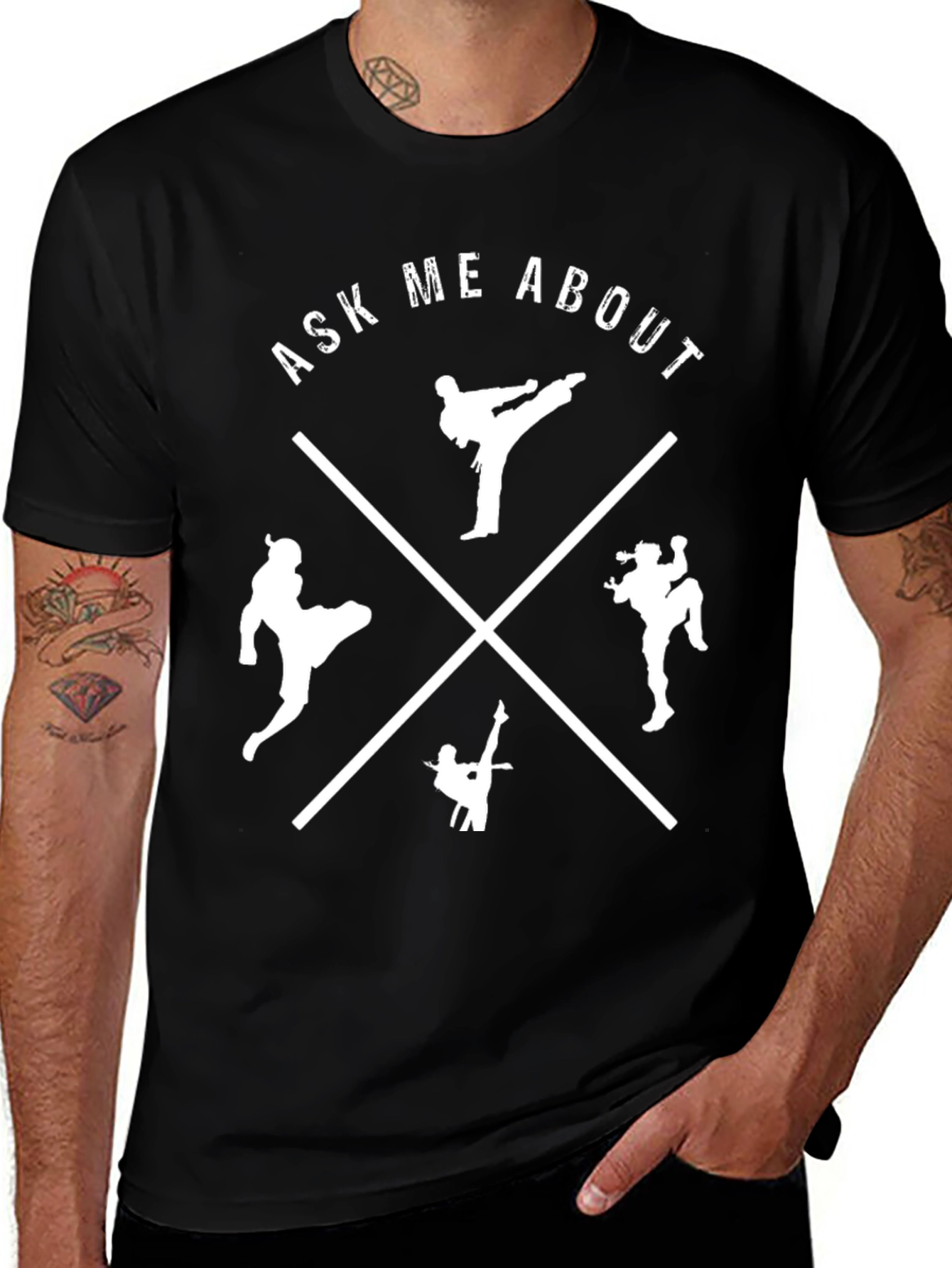 Variant 22 of Martial Arts T-Shirt: Ask Me About Taekwondo
