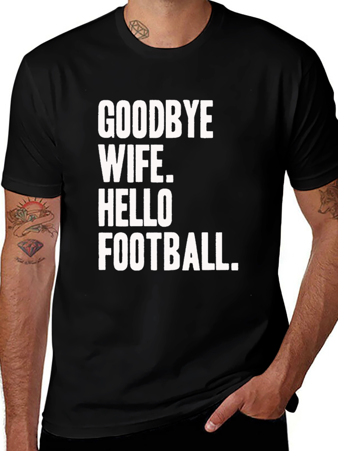 Variant 25 of Goodbye Wife Hello Football Black Graphic Tee