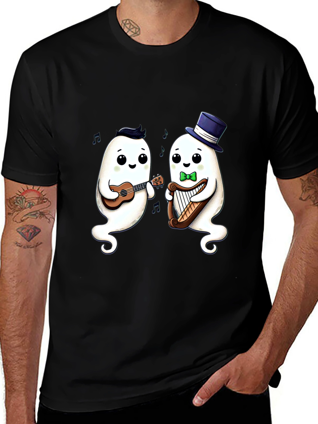 Variant 25 of Musical Ghost Duo Black T-Shirt