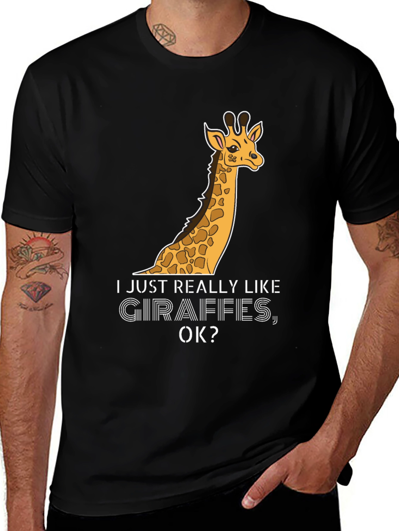 Variant 26 of Funny Giraffe T-Shirt - I Just Really Like Giraffes, OK?