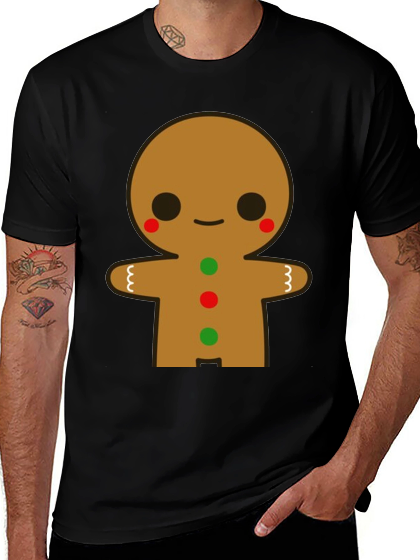 Variant 21 of Gingerbread Man Graphic Tee - Festive Holiday Shirt