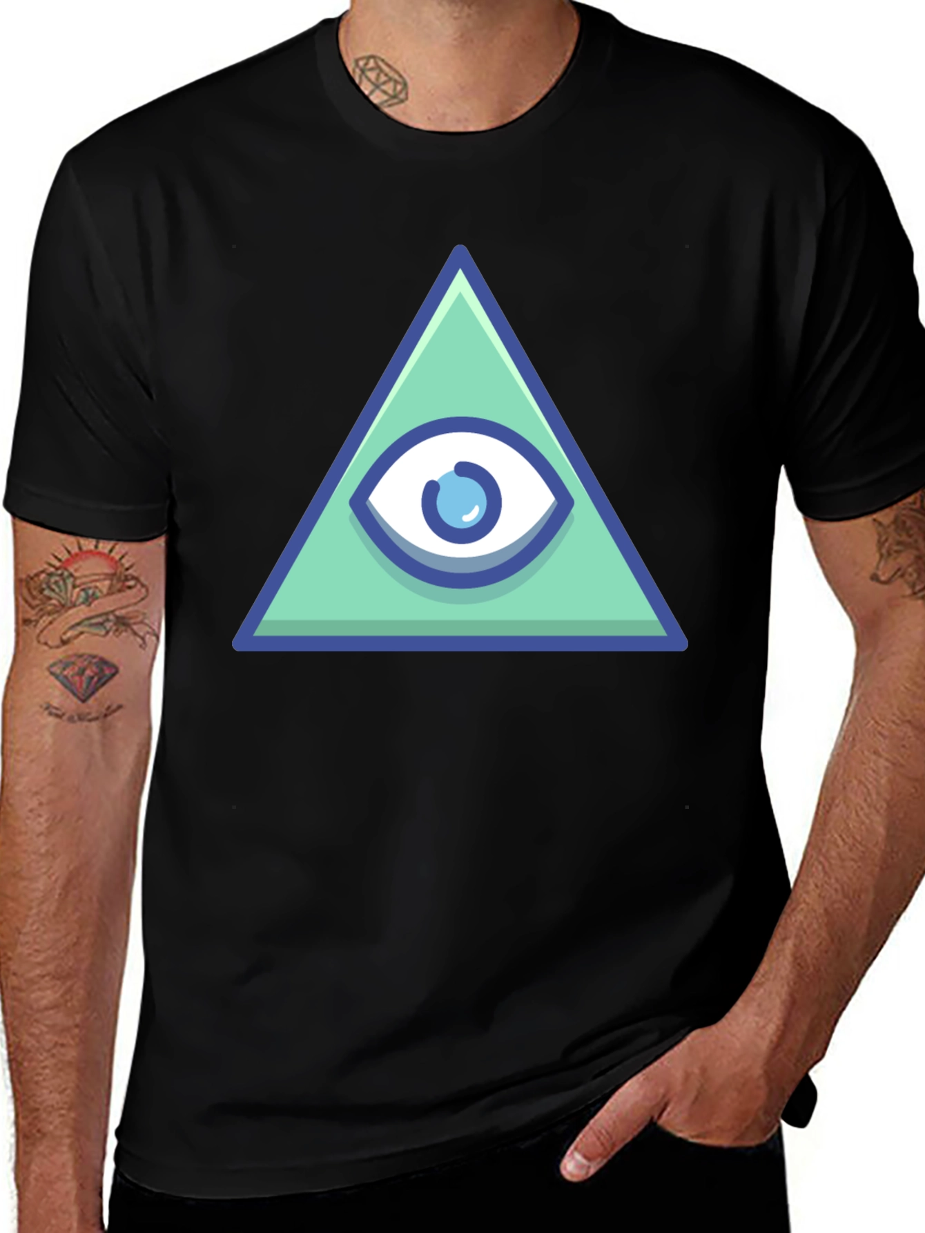 Variant 29 of All Seeing Eye Pyramid Graphic Tee - Black