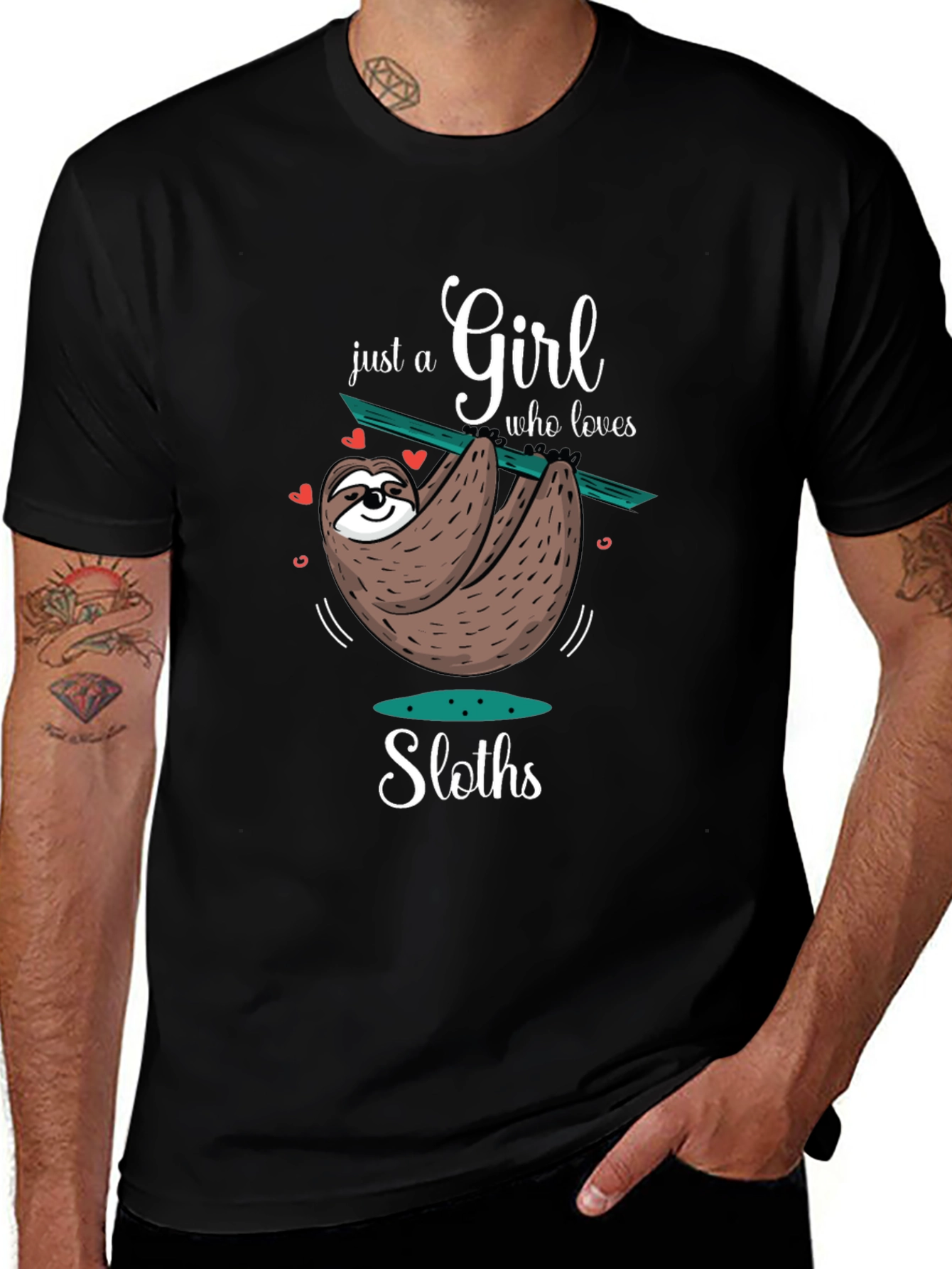 Variant 3 of Girl Who Loves Sloths T-Shirt