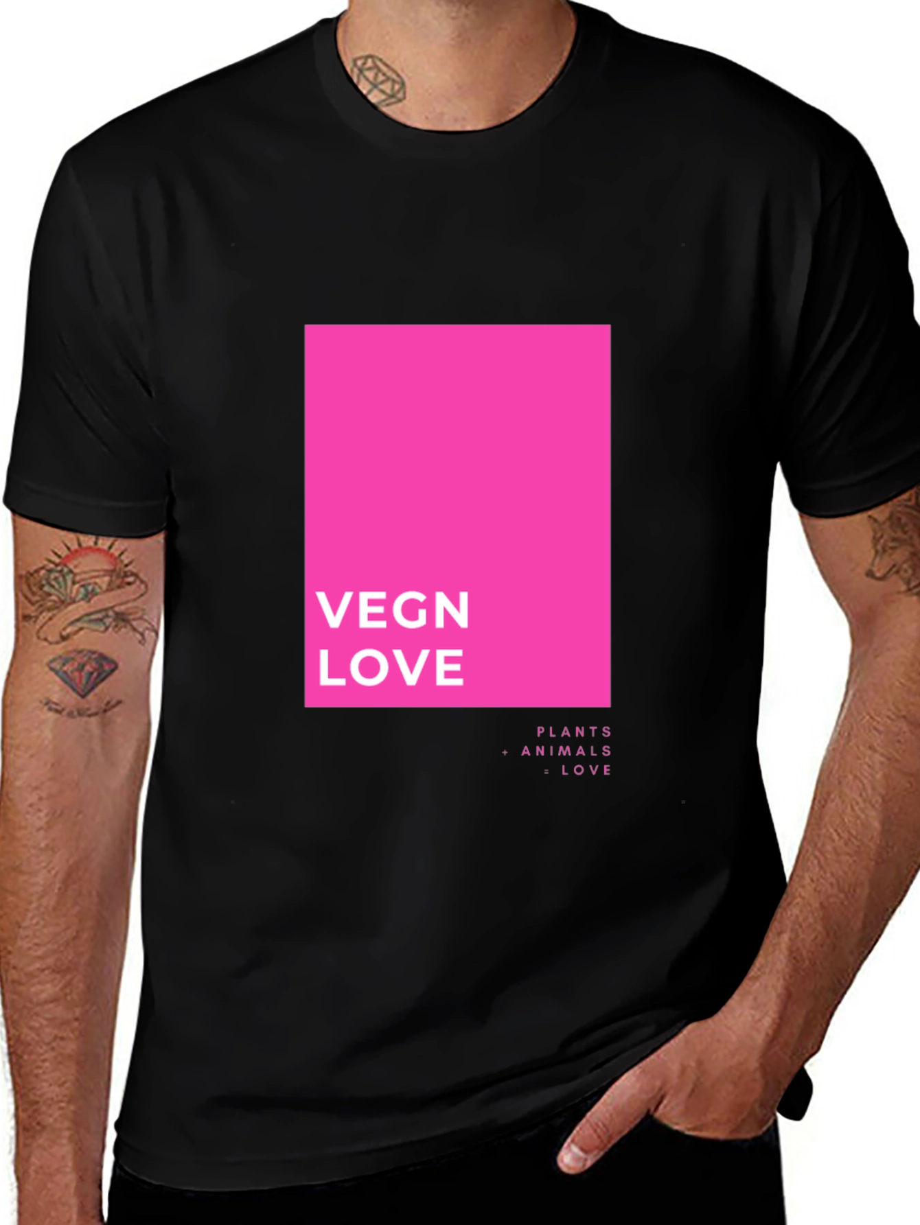 Variant 25 of Vegan Love T-Shirt - Plants Animals Love Graphic Tee
