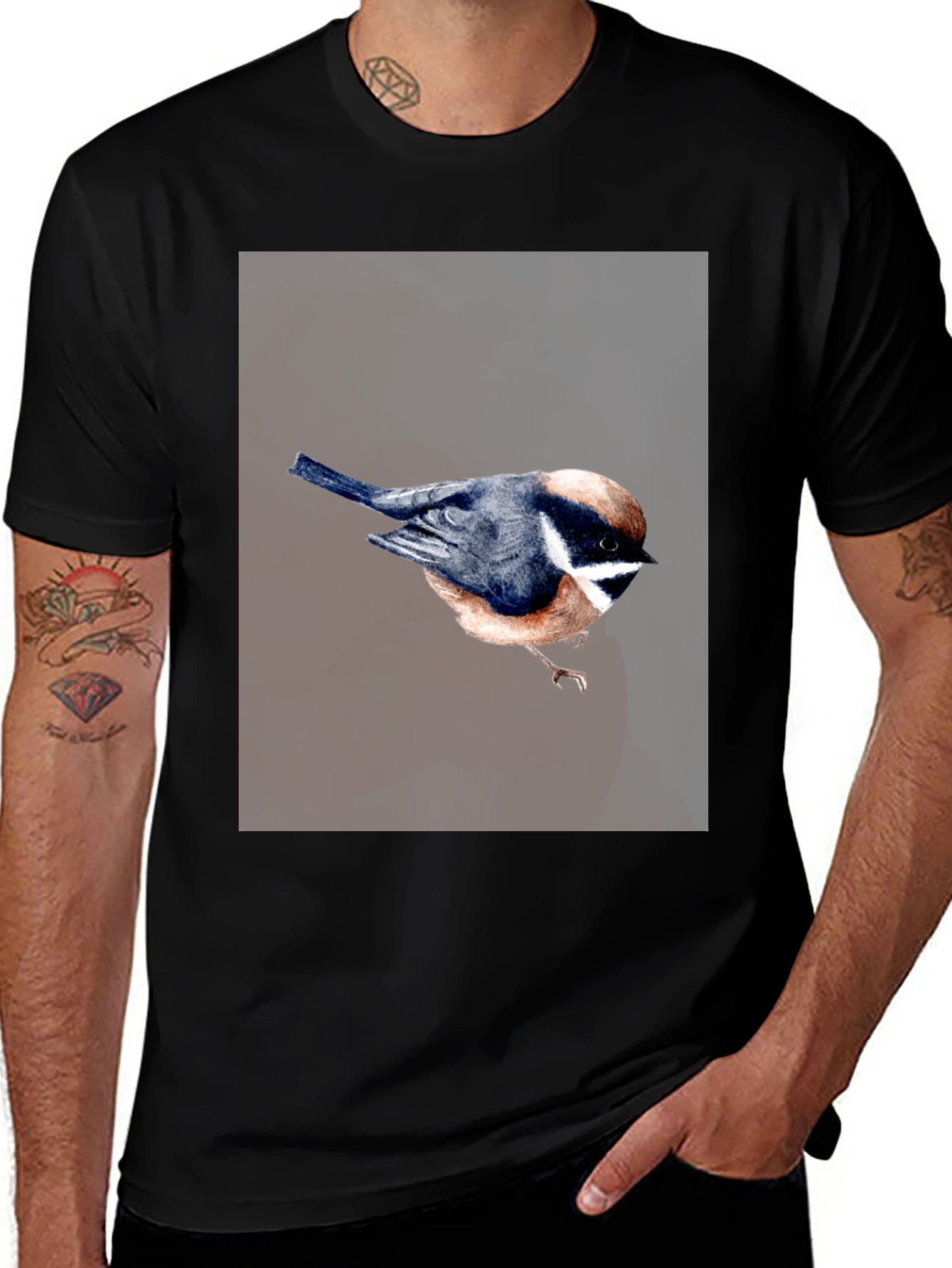 Variant 12 of Bird Graphic T-Shirt - Black