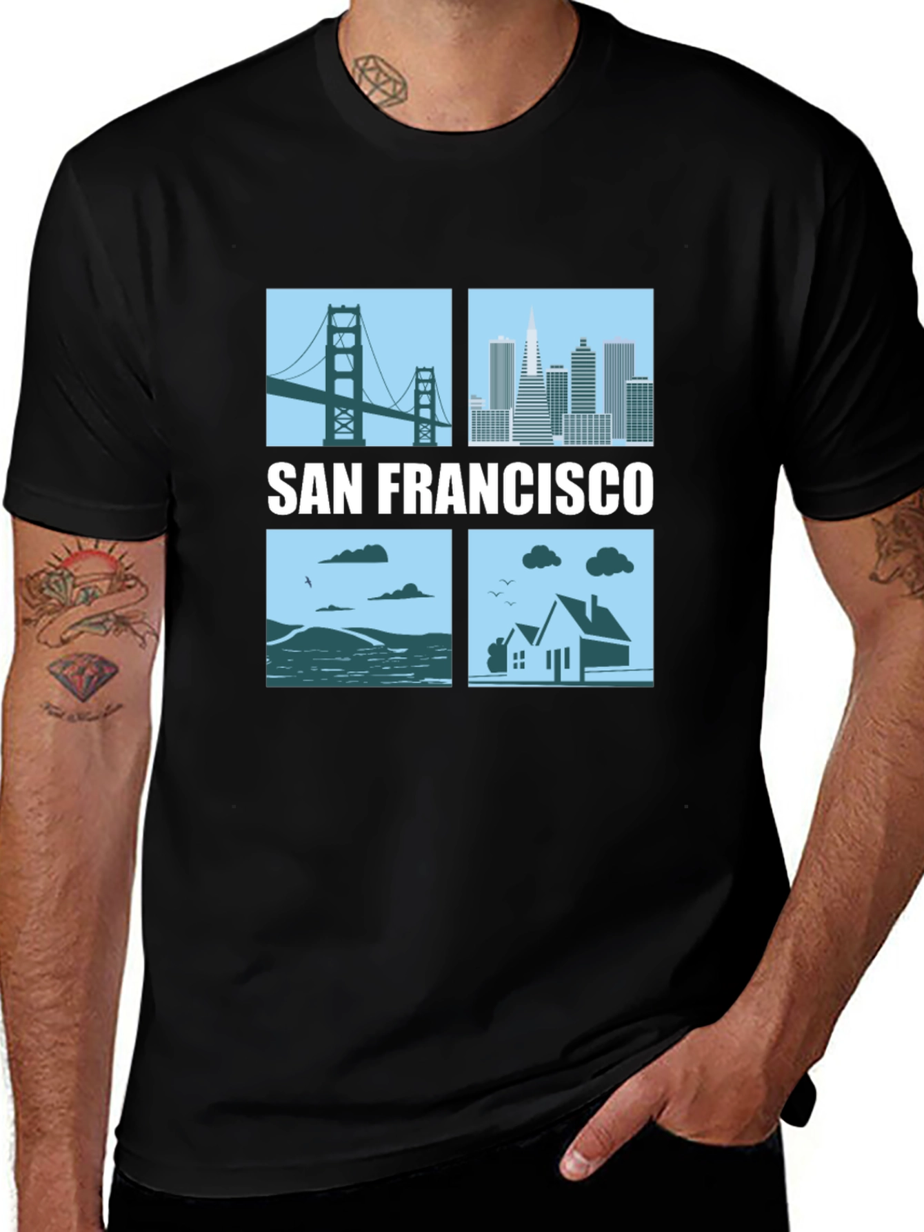Variant 18 of San Francisco Cityscape Graphic T-Shirt