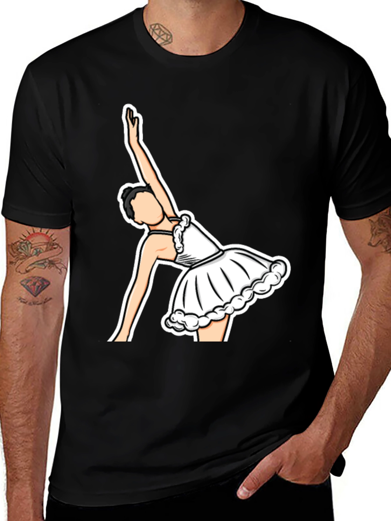 Variant 4 of Ballerina Graphic T-Shirt - Black Cotton Tee